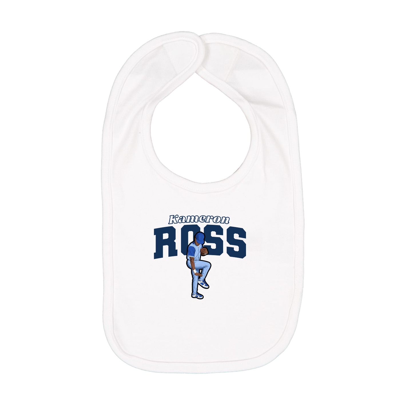 Infant Bib — Name Arch in White