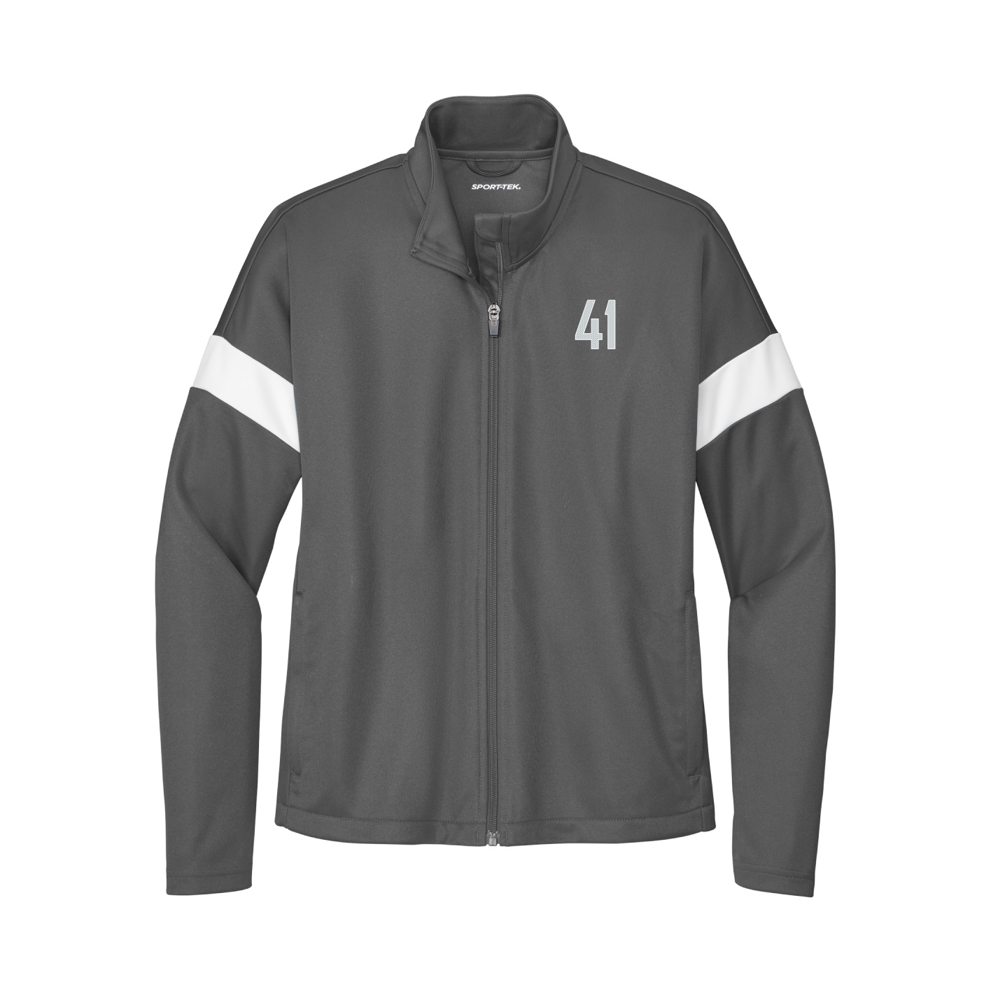 Womens Team Travel Full-Zip Jacket — Front Shirsy in Gray/White