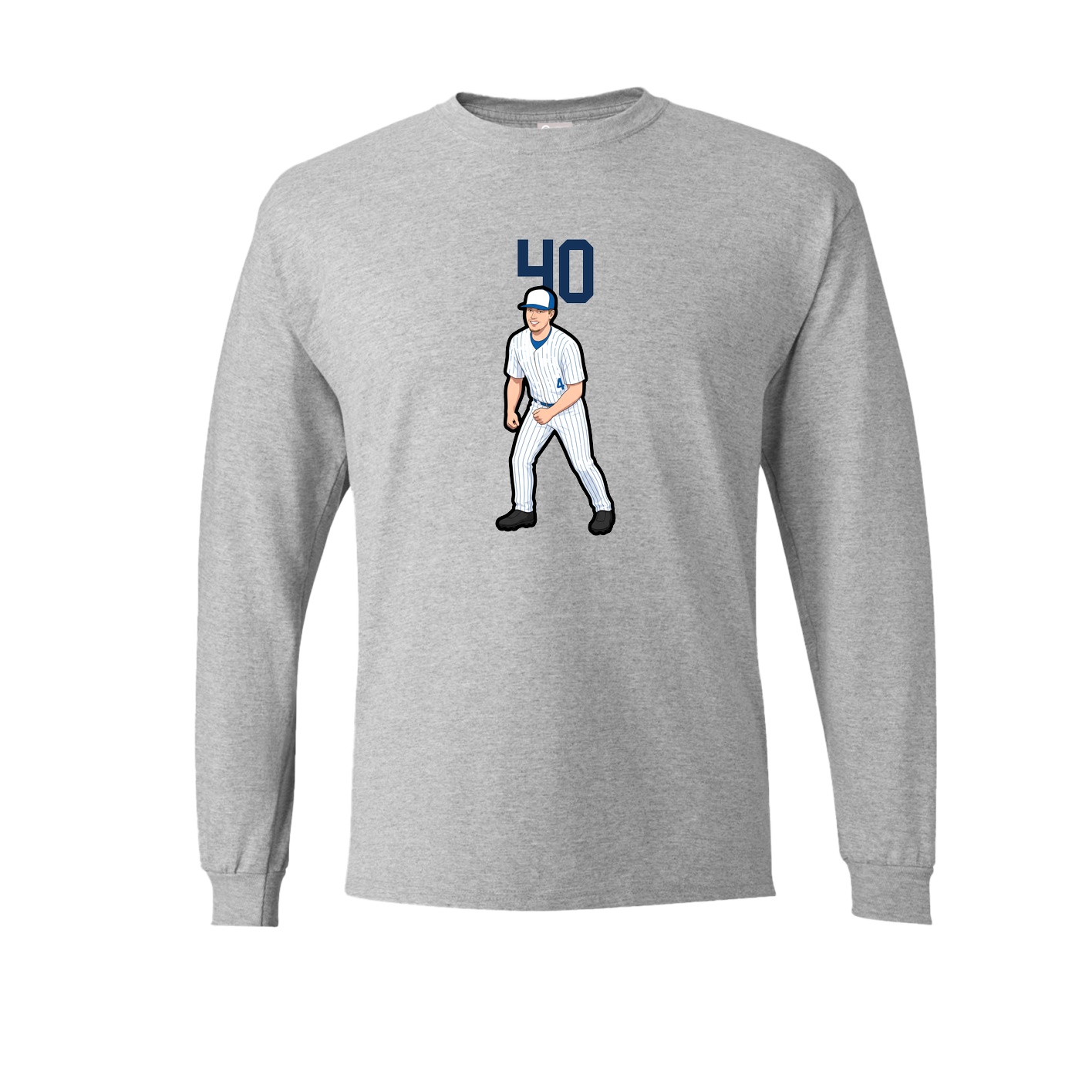 Long Sleeve Tee — Number Top in Grey