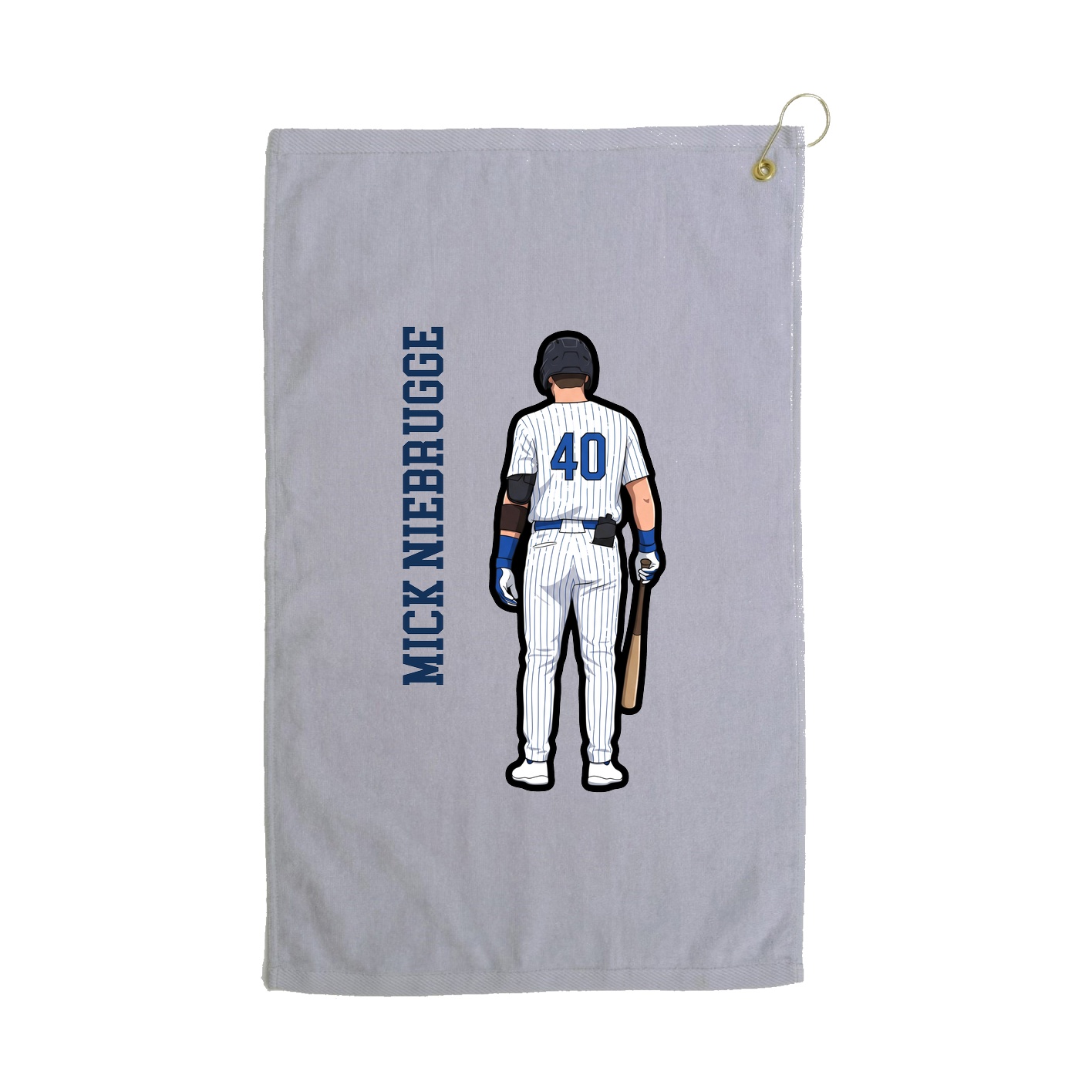 Golf Towel — Name Vertical in Grey