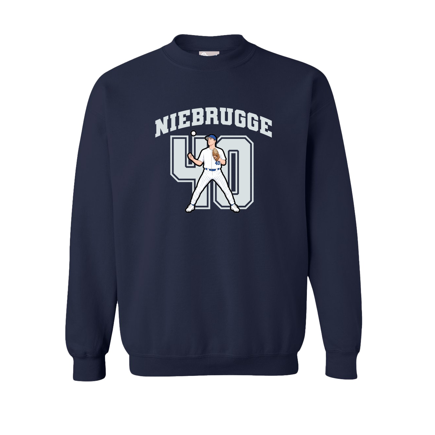 Fleece Crew — Number in Navy