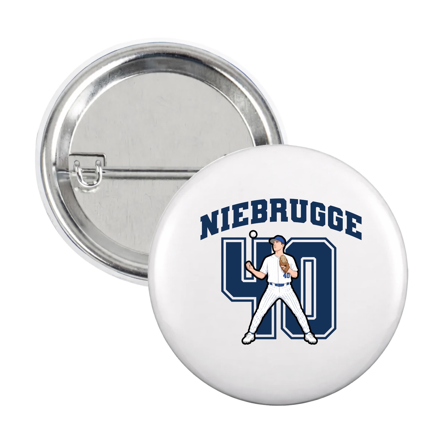 Game Day Button — Number in White
