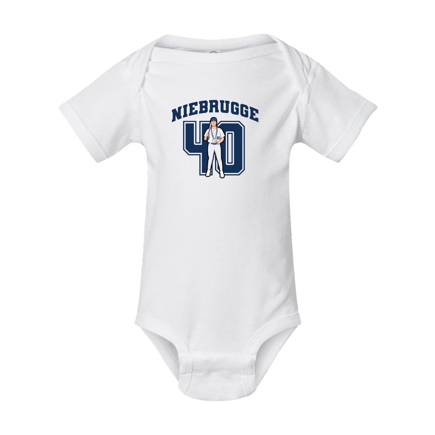 Baby Onesie — Number in White
