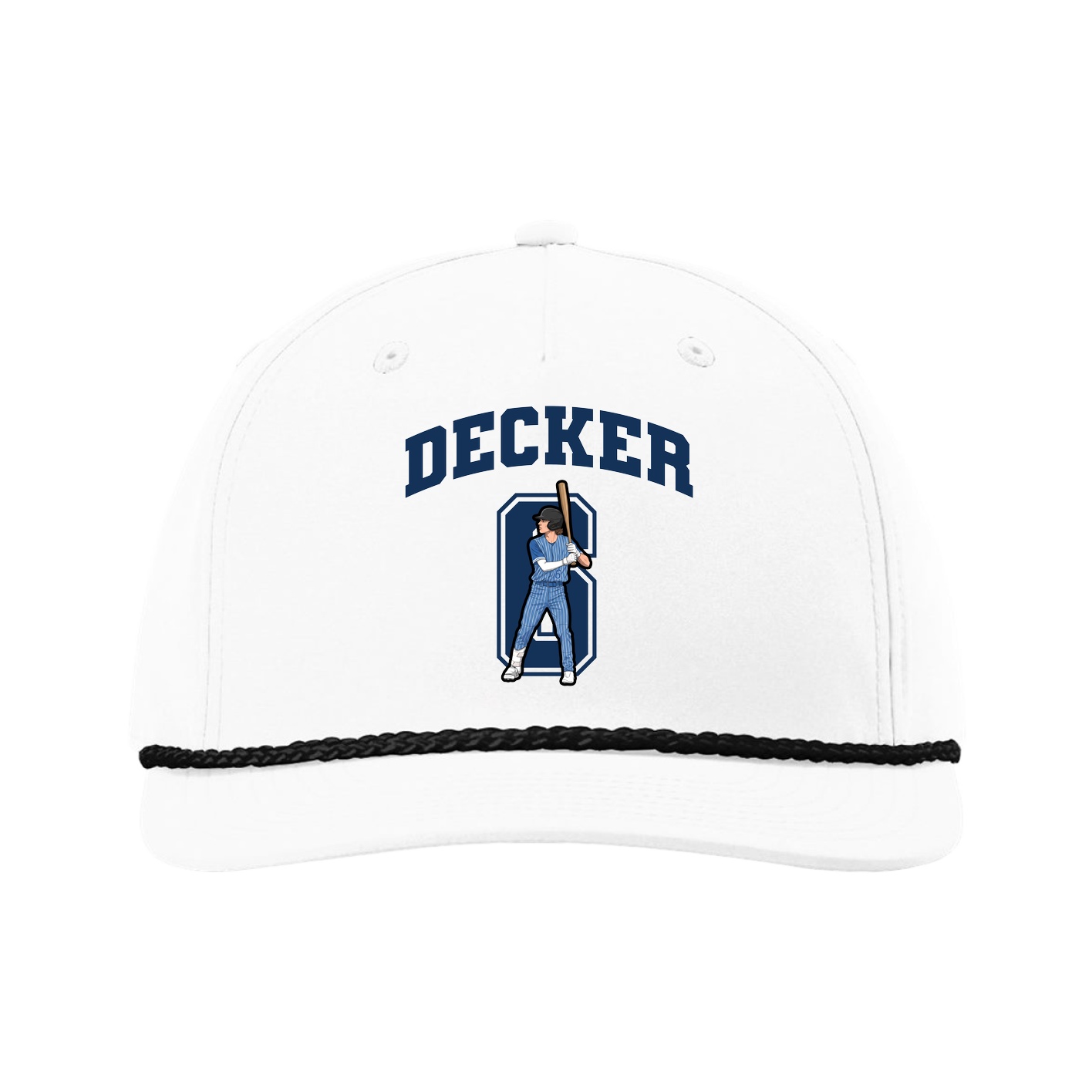 Five-Panel Classic Rope Cap — Number in White