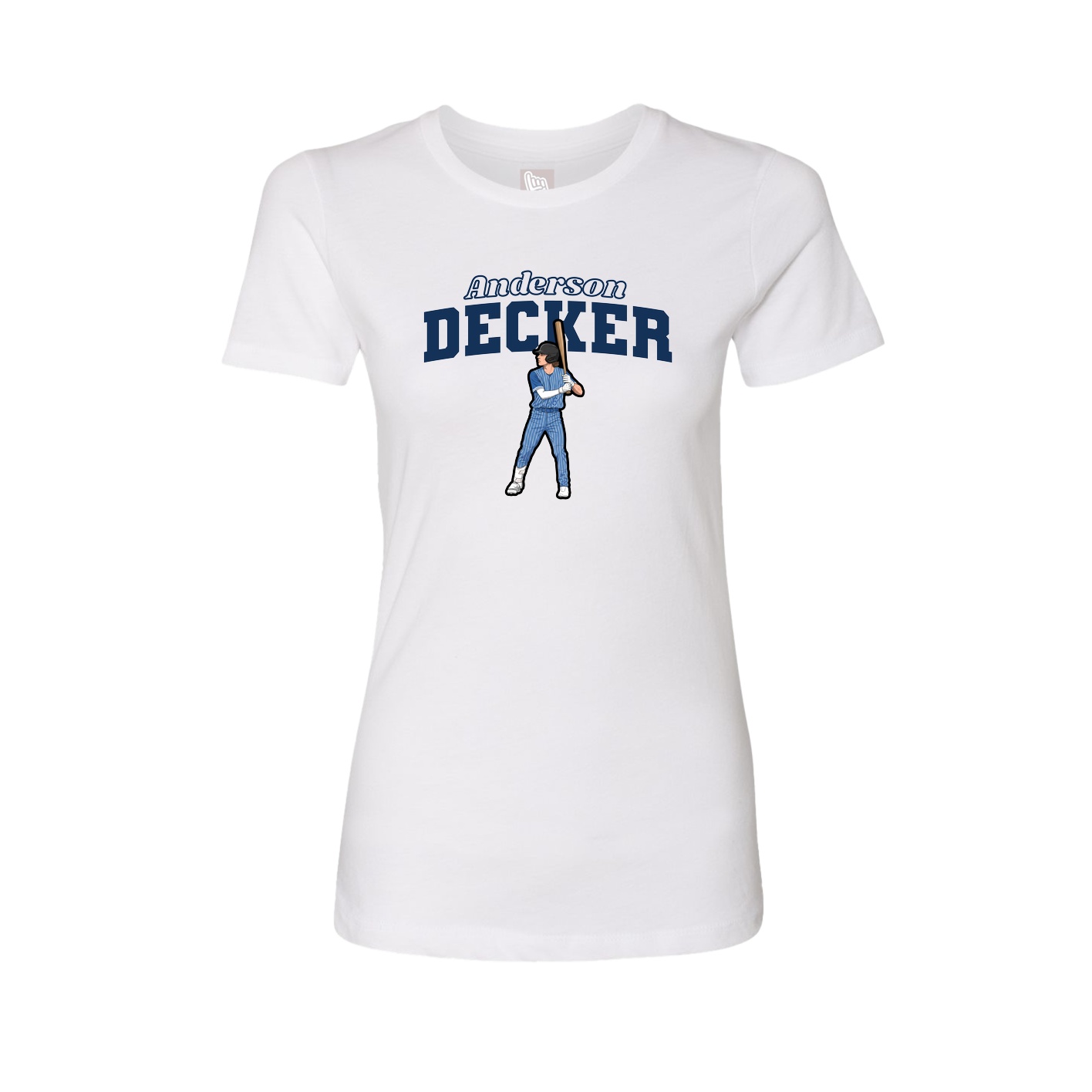 Fitted Women's Tee — Name Arch in White