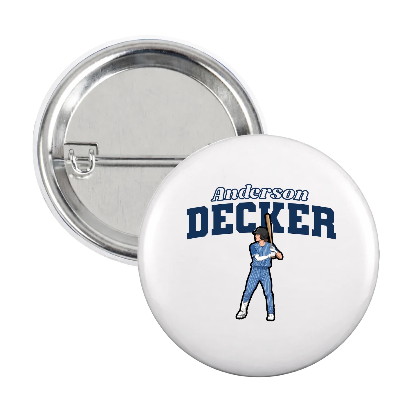 Game Day Button — Name Arch in White