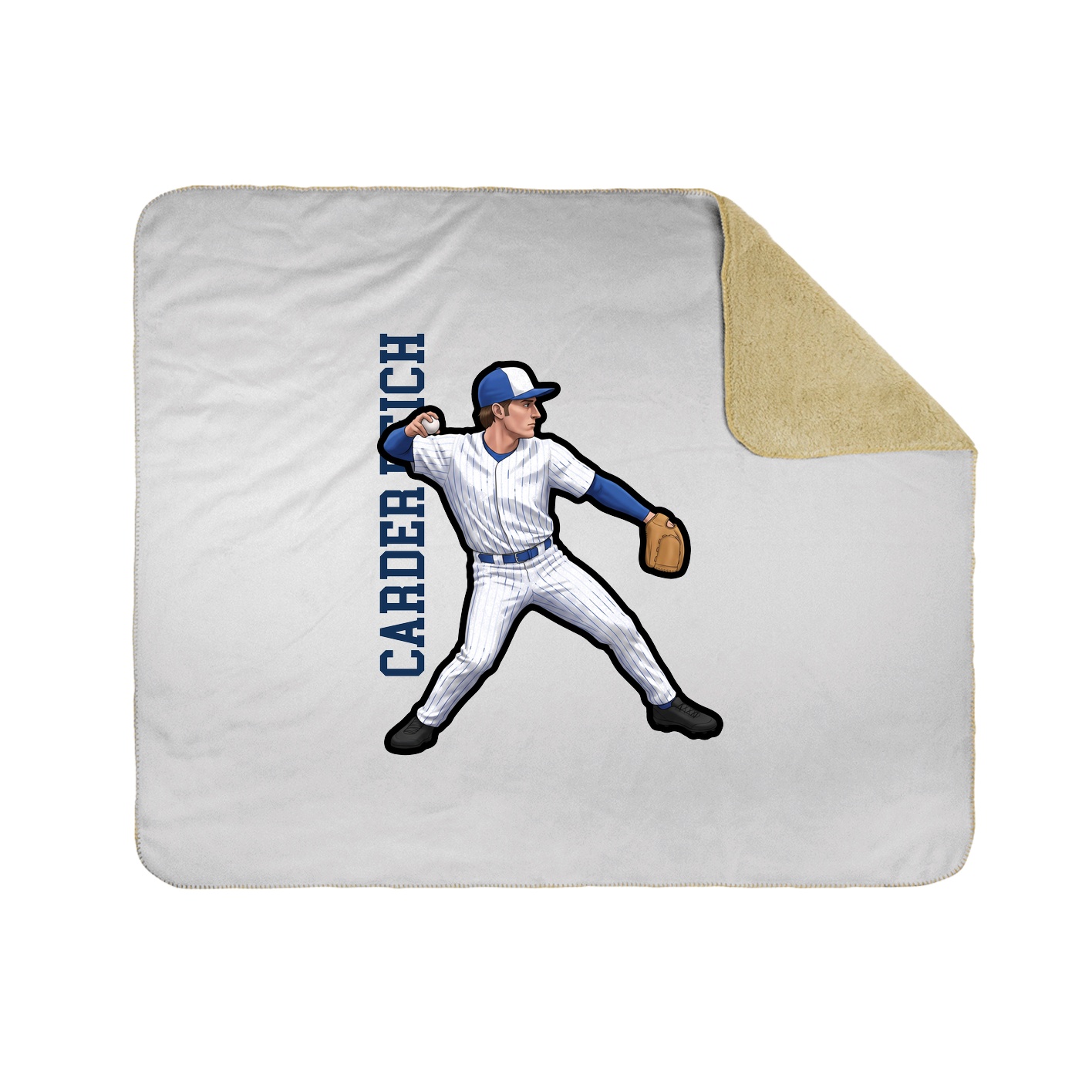 Throw Blanket — Name Vertical in White