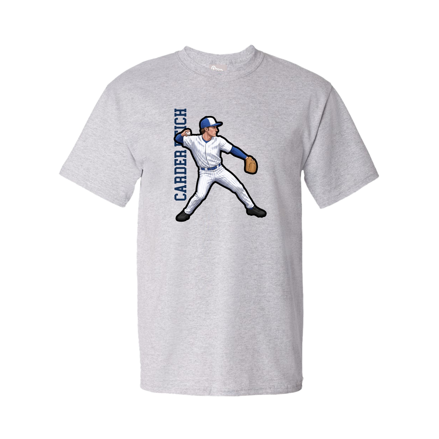 Youth Tee — Name Vertical in Grey