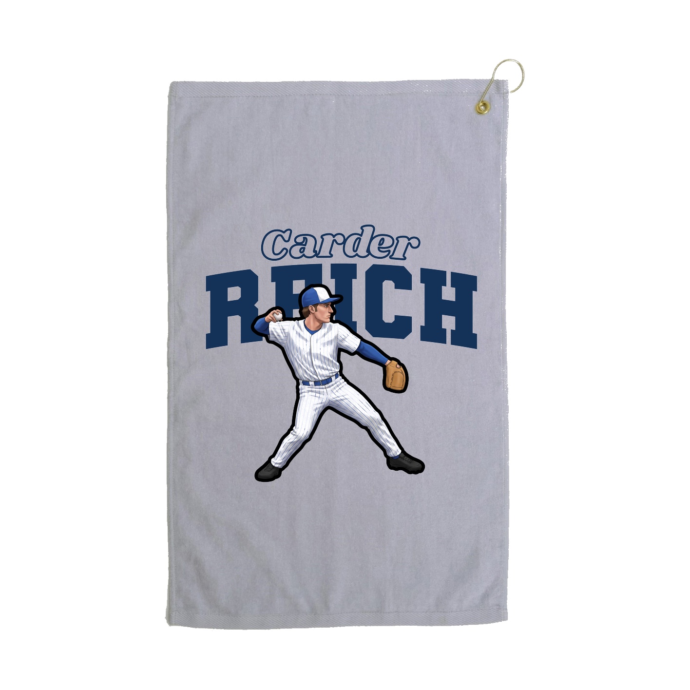 Golf Towel — Name Arch in Grey