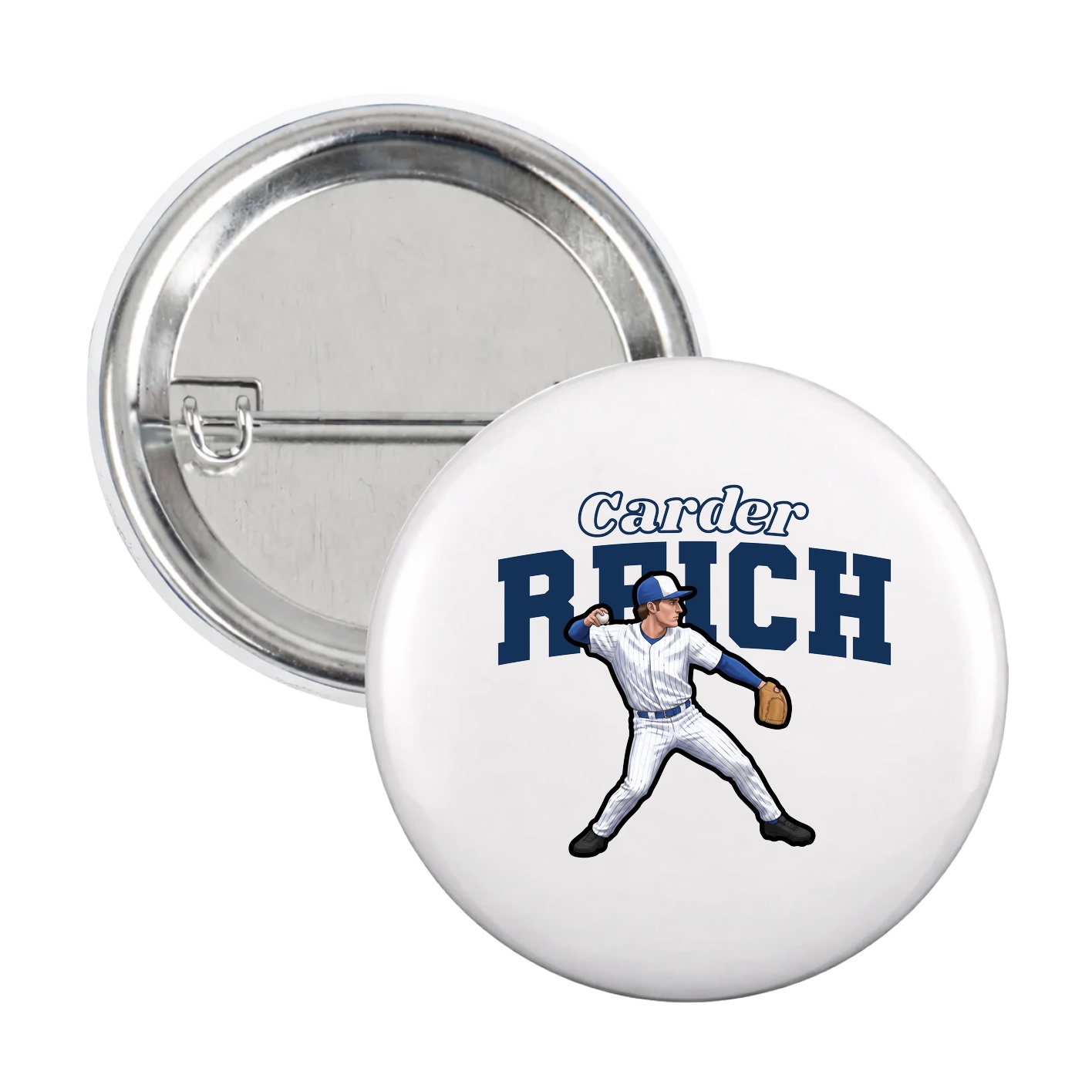 Game Day Button — Name Arch in White