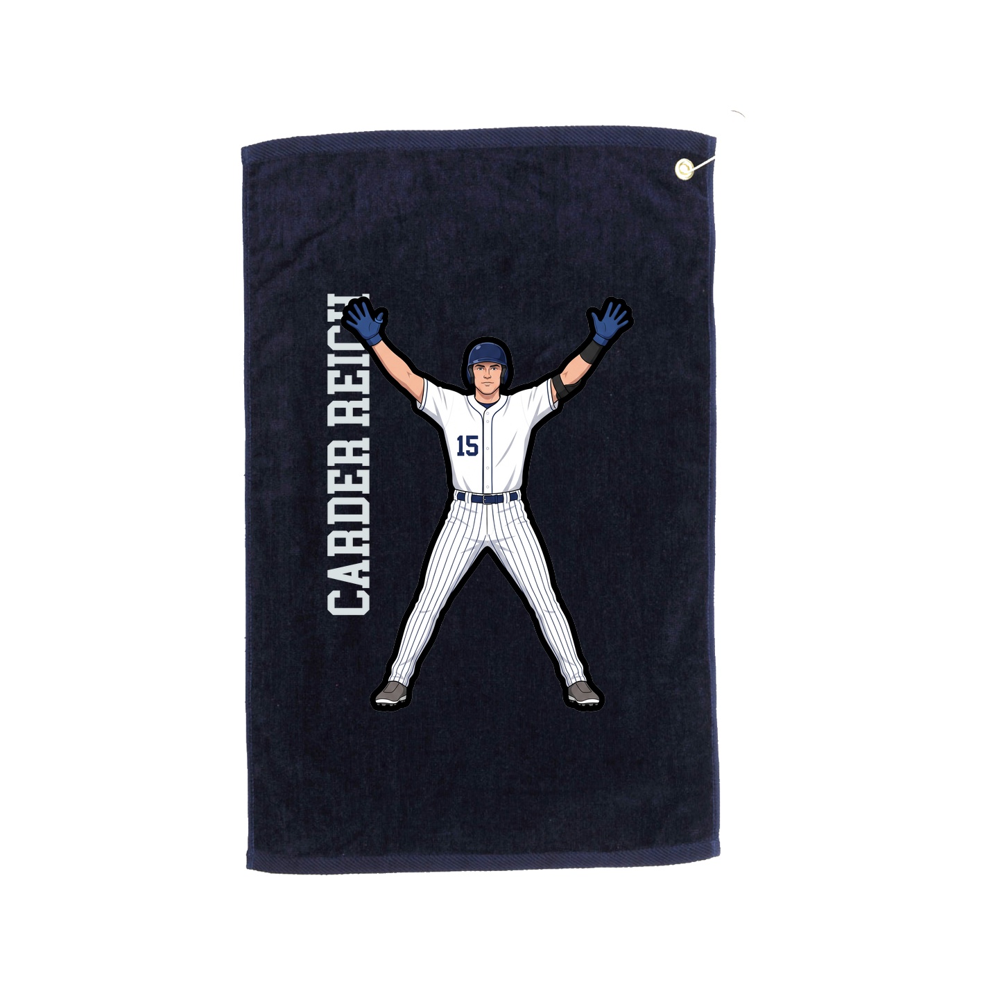 Golf Towel — Name Vertical in Navy