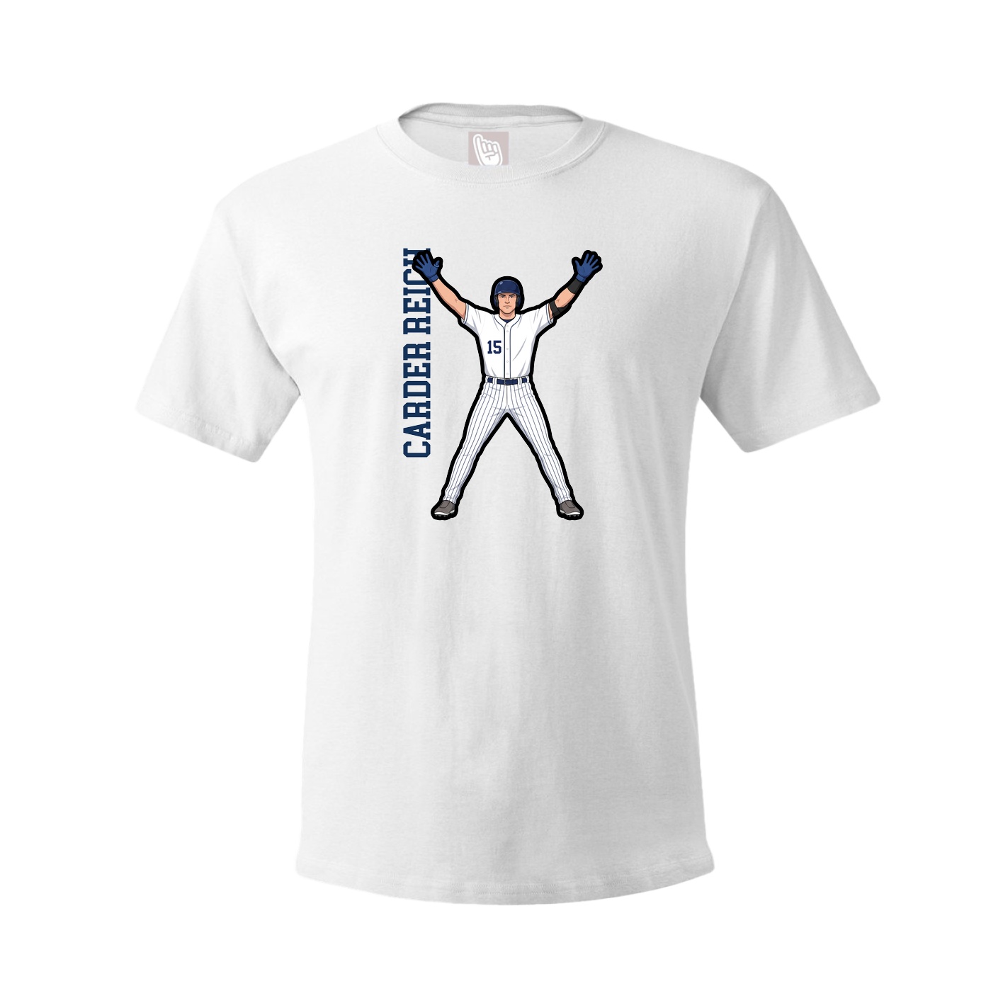 Youth Tee — Name Vertical in White