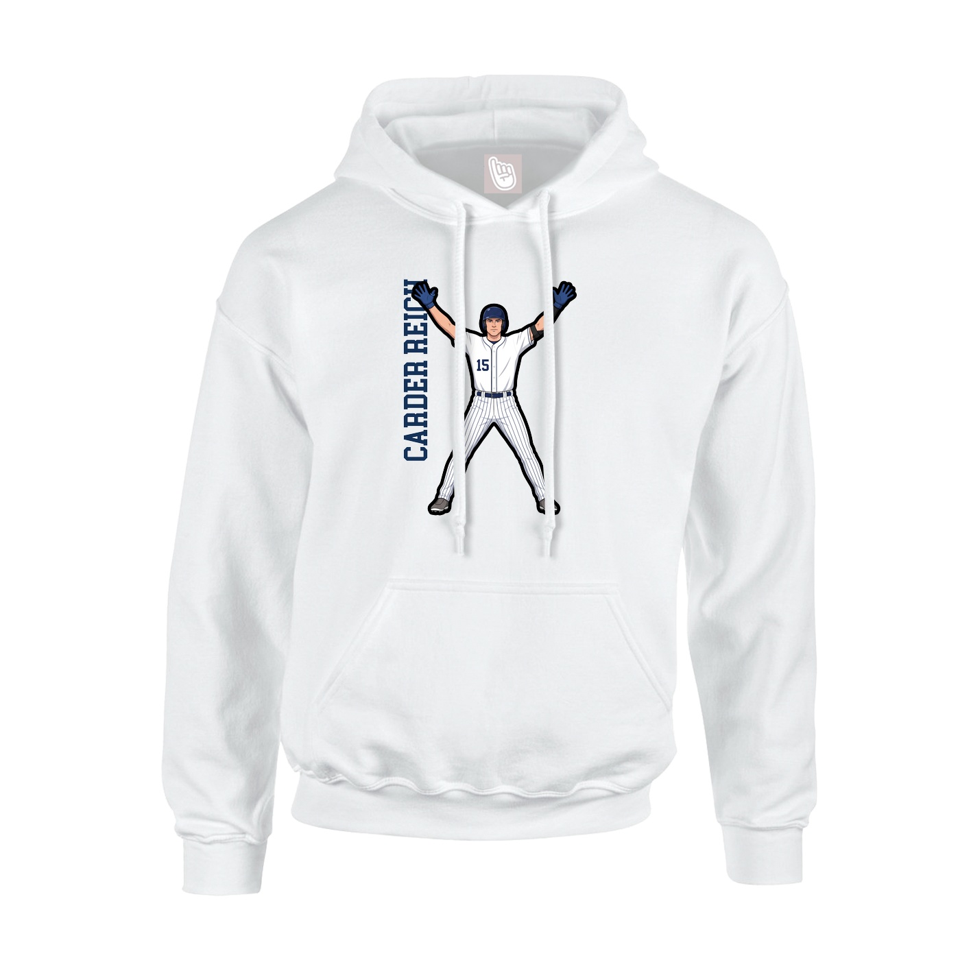 Youth Hoodie — Name Vertical in White