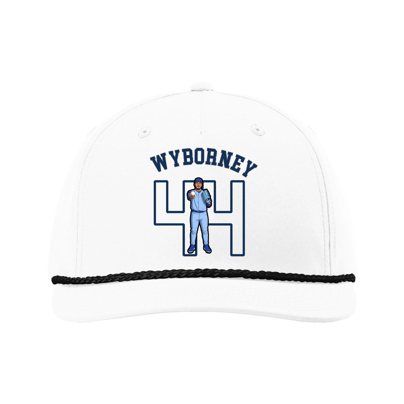 Five-Panel Classic Rope Cap — Shirsey Arch in White
