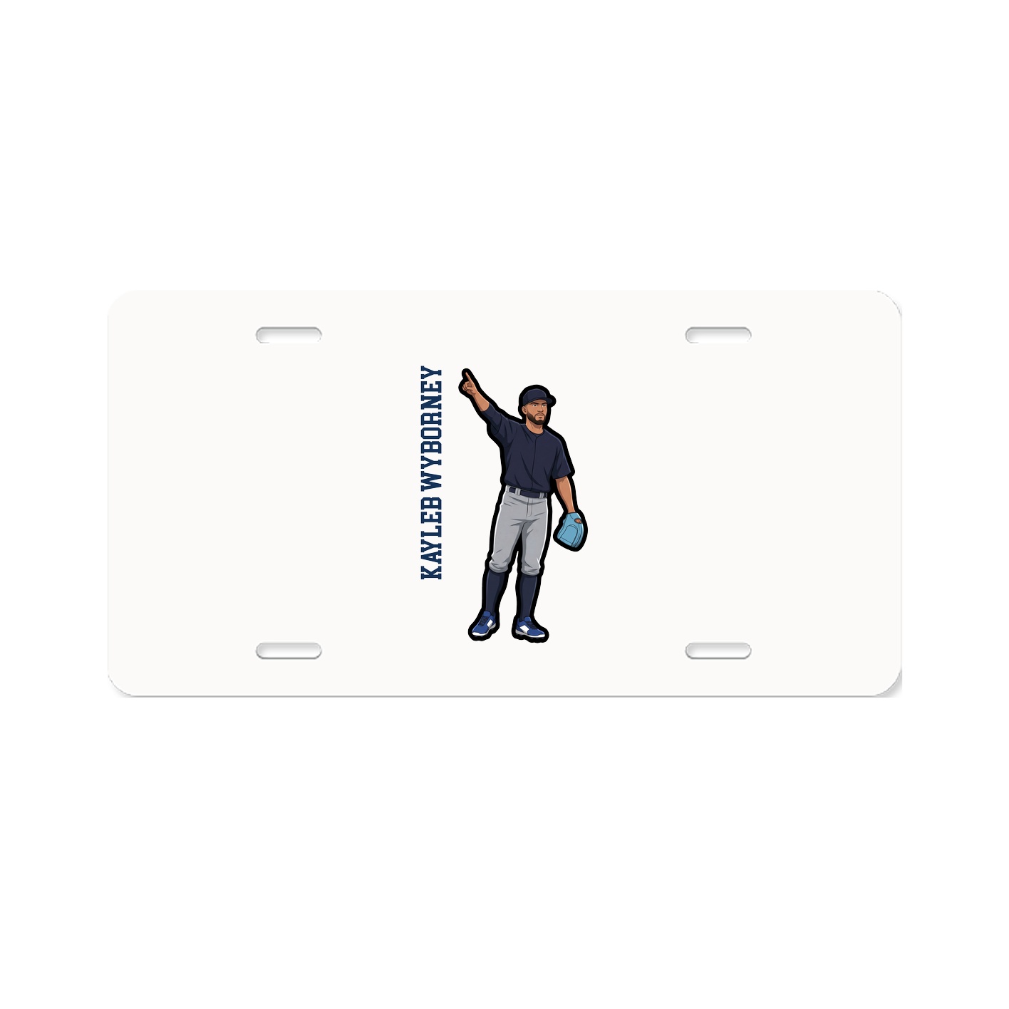 License Plate — Name Vertical in Classic