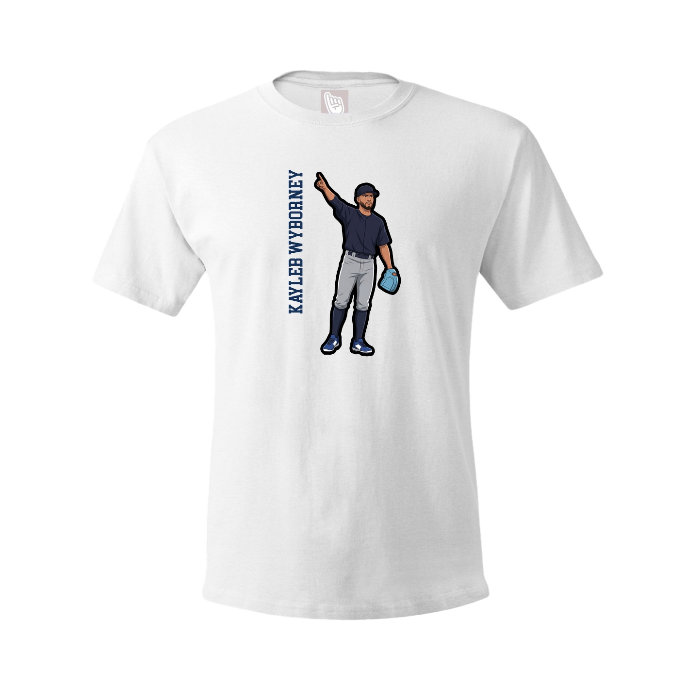 Youth Tee — Name Vertical in White