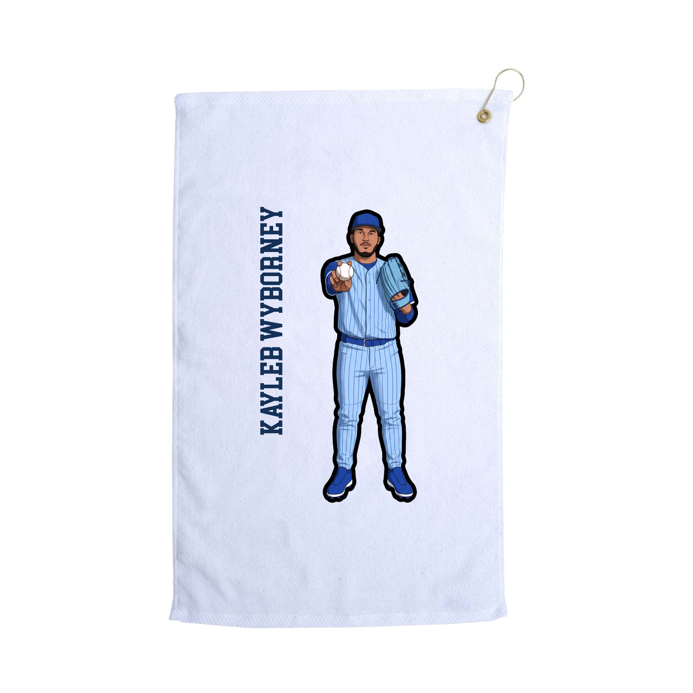 Golf Towel — Name Vertical in White