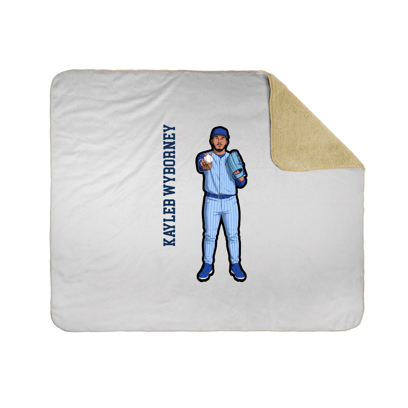 Throw Blanket — Name Vertical in White