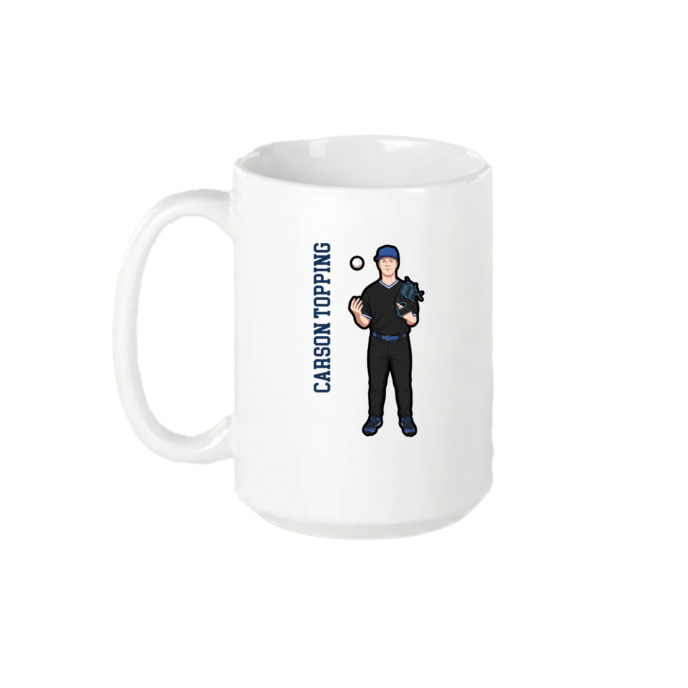 15oz Coffee Mug — Name Vertical in White