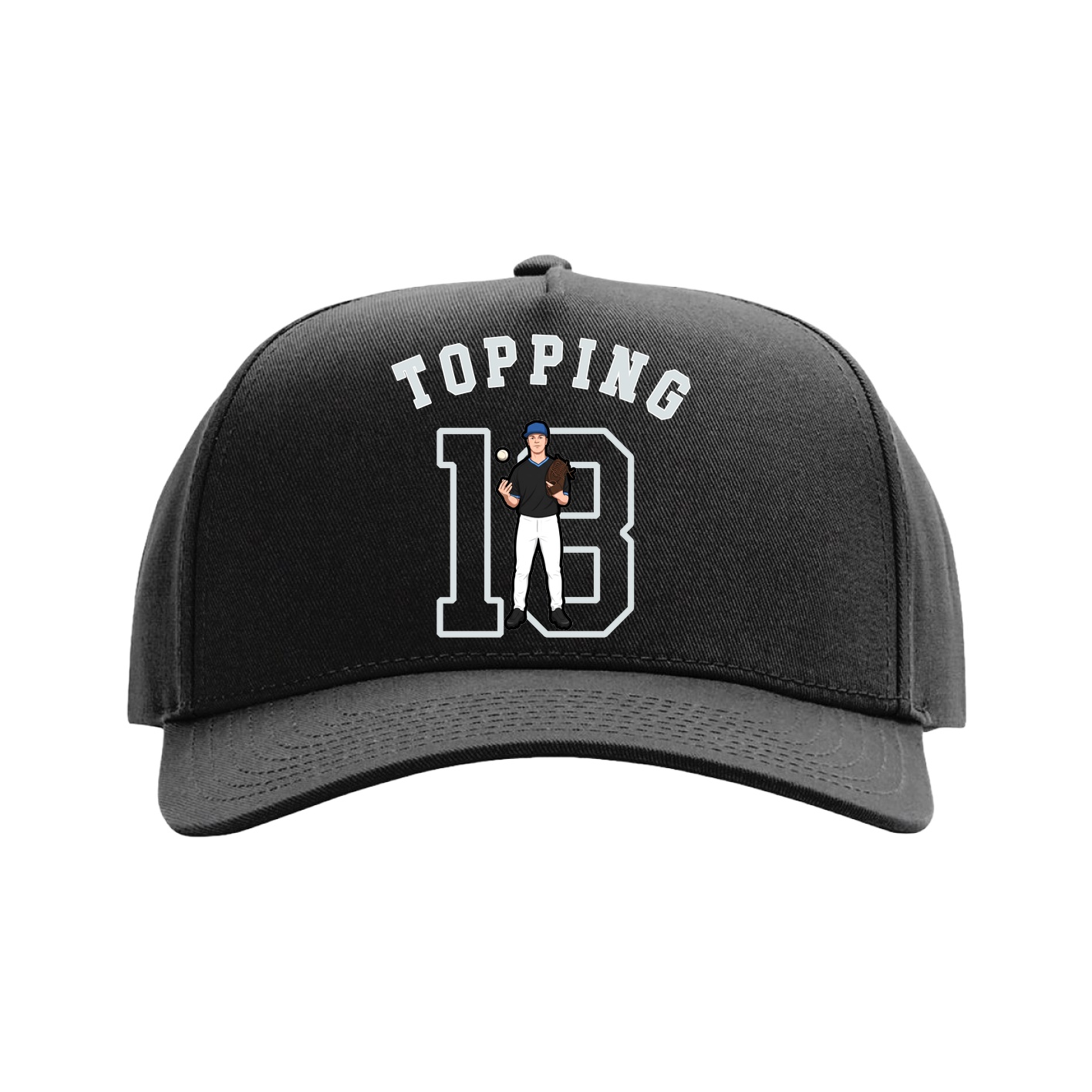 Full Fabric Five-Panel Champ Cap — Shirsey Arch in Black