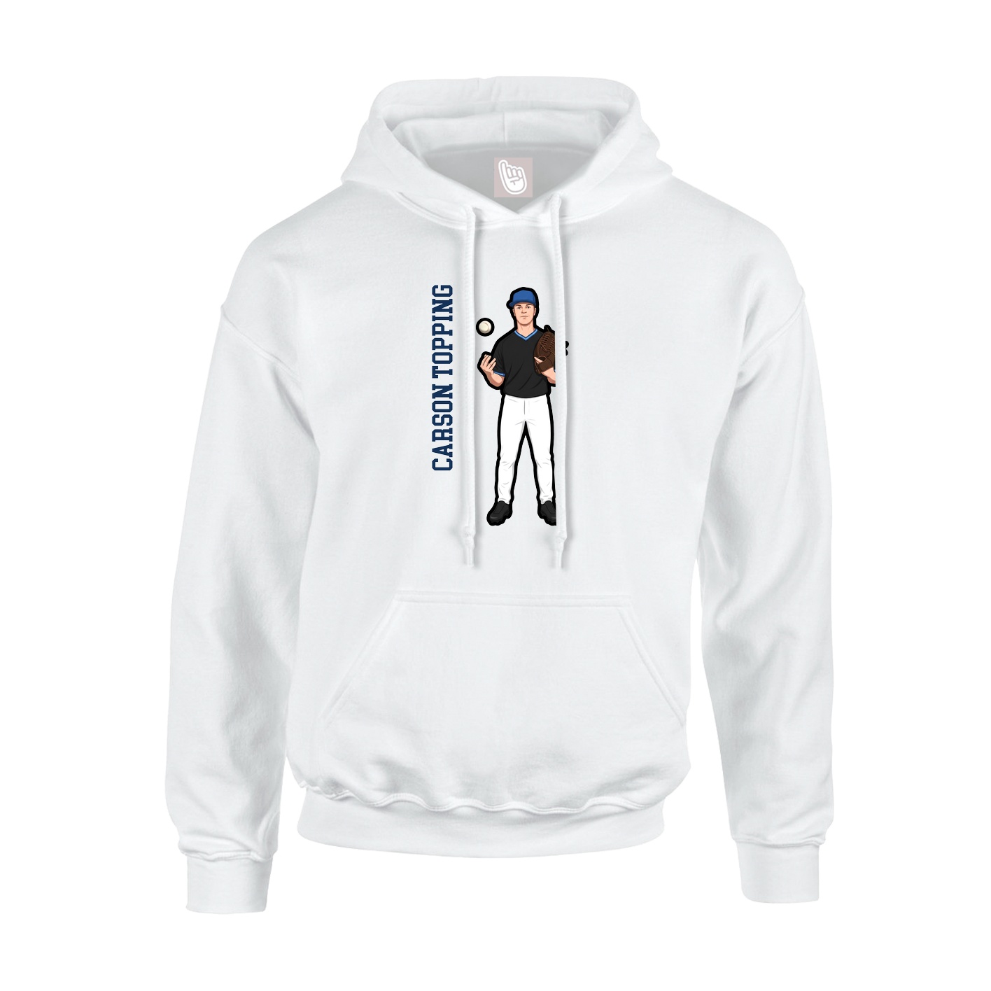 Youth Hoodie — Name Vertical in White