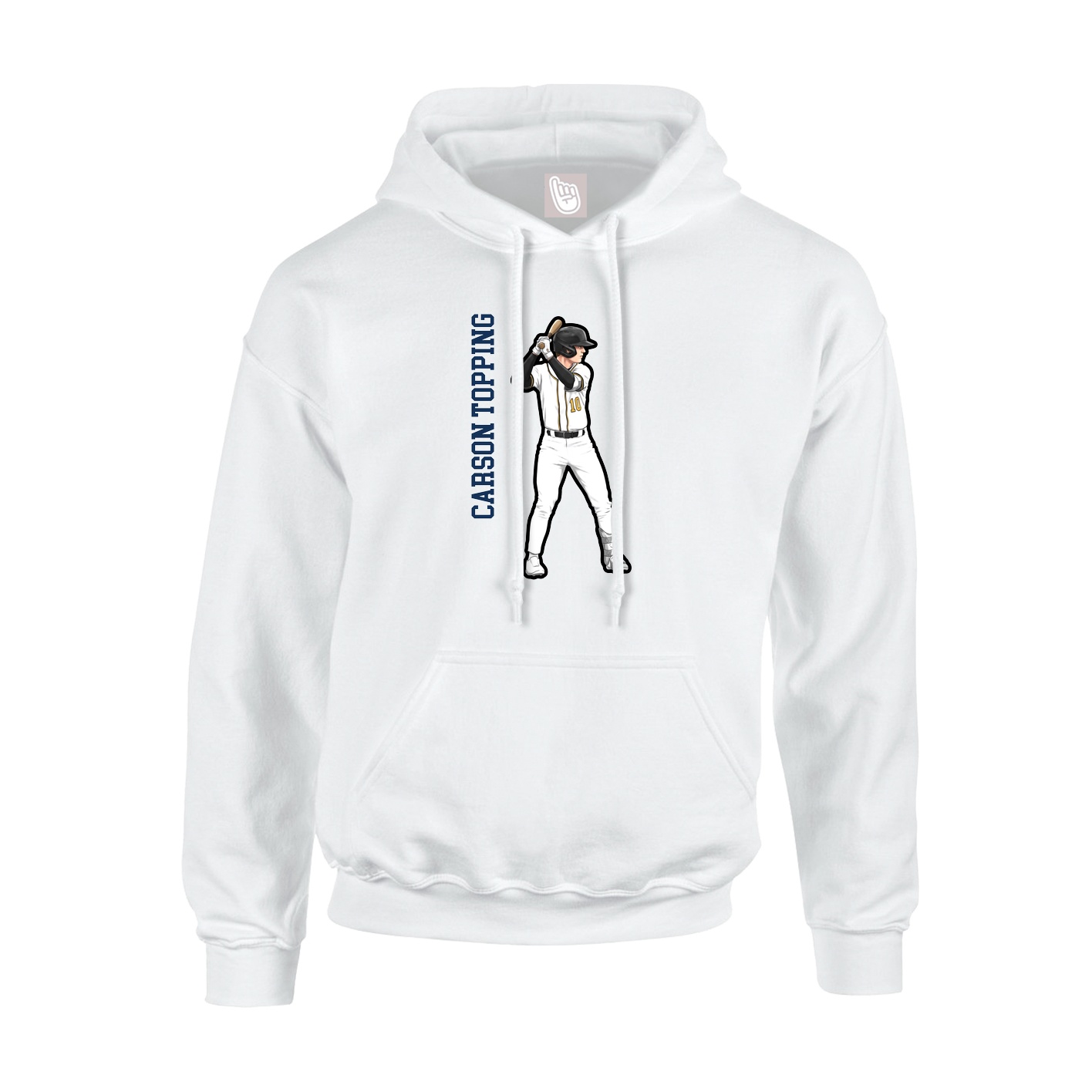 Hoodie — Name Vertical in White