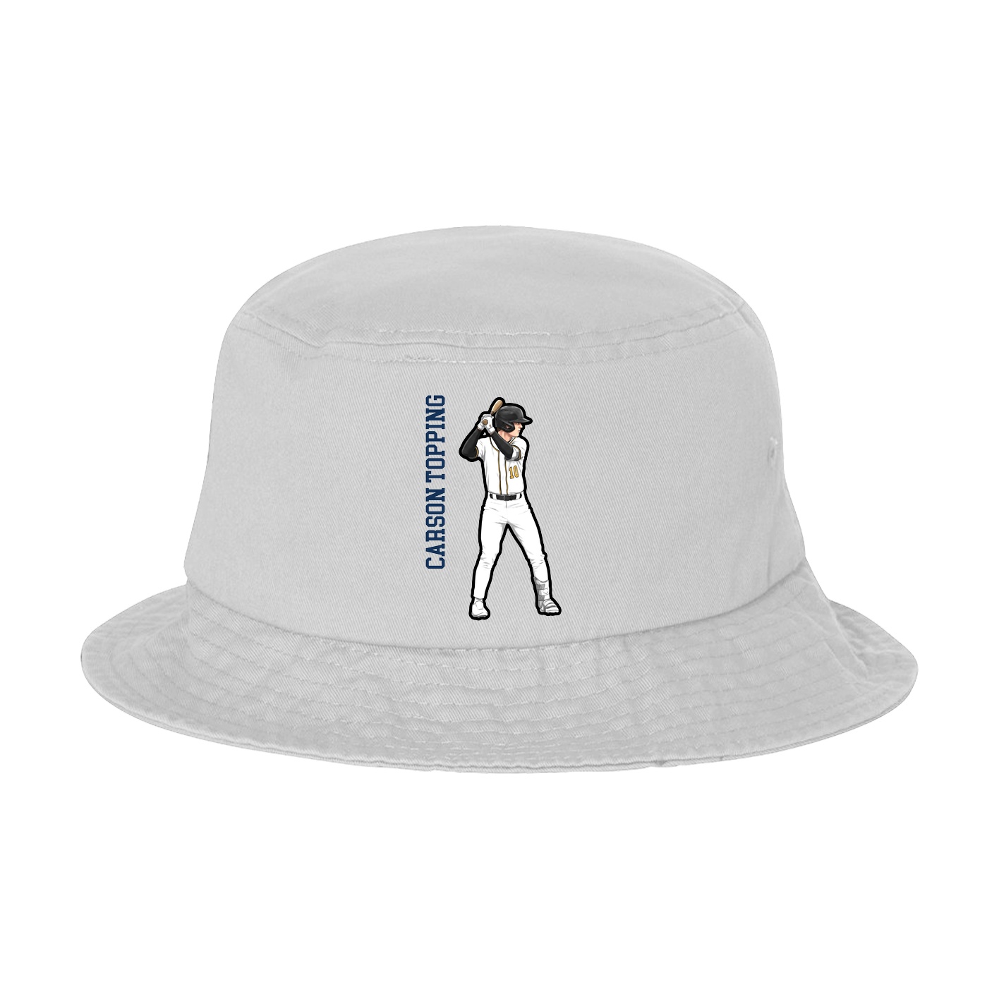 Bucket Cap — Name Vertical in White