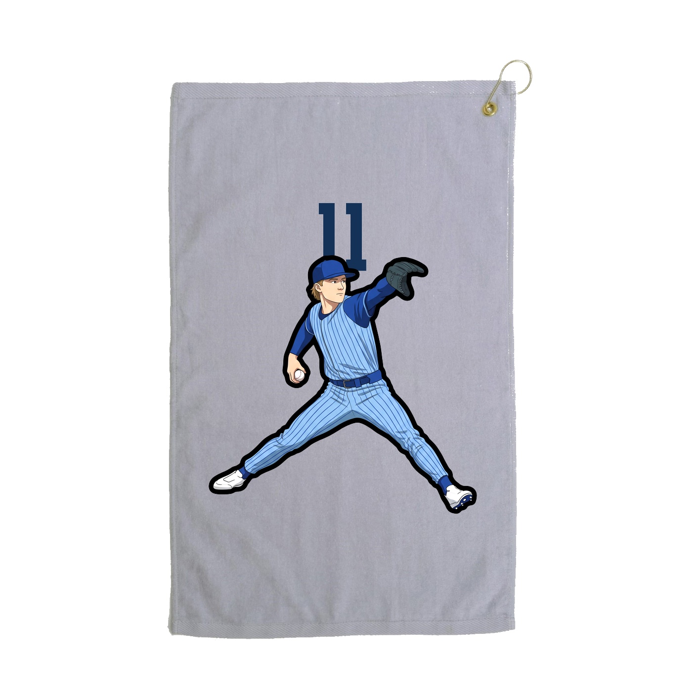 Golf Towel — Number Top in Grey