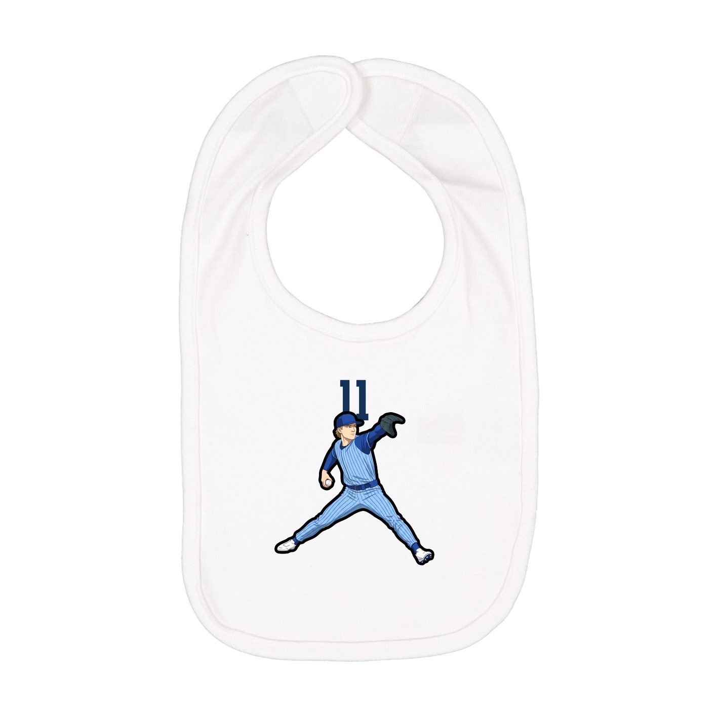 Infant Bib — Number Top in White