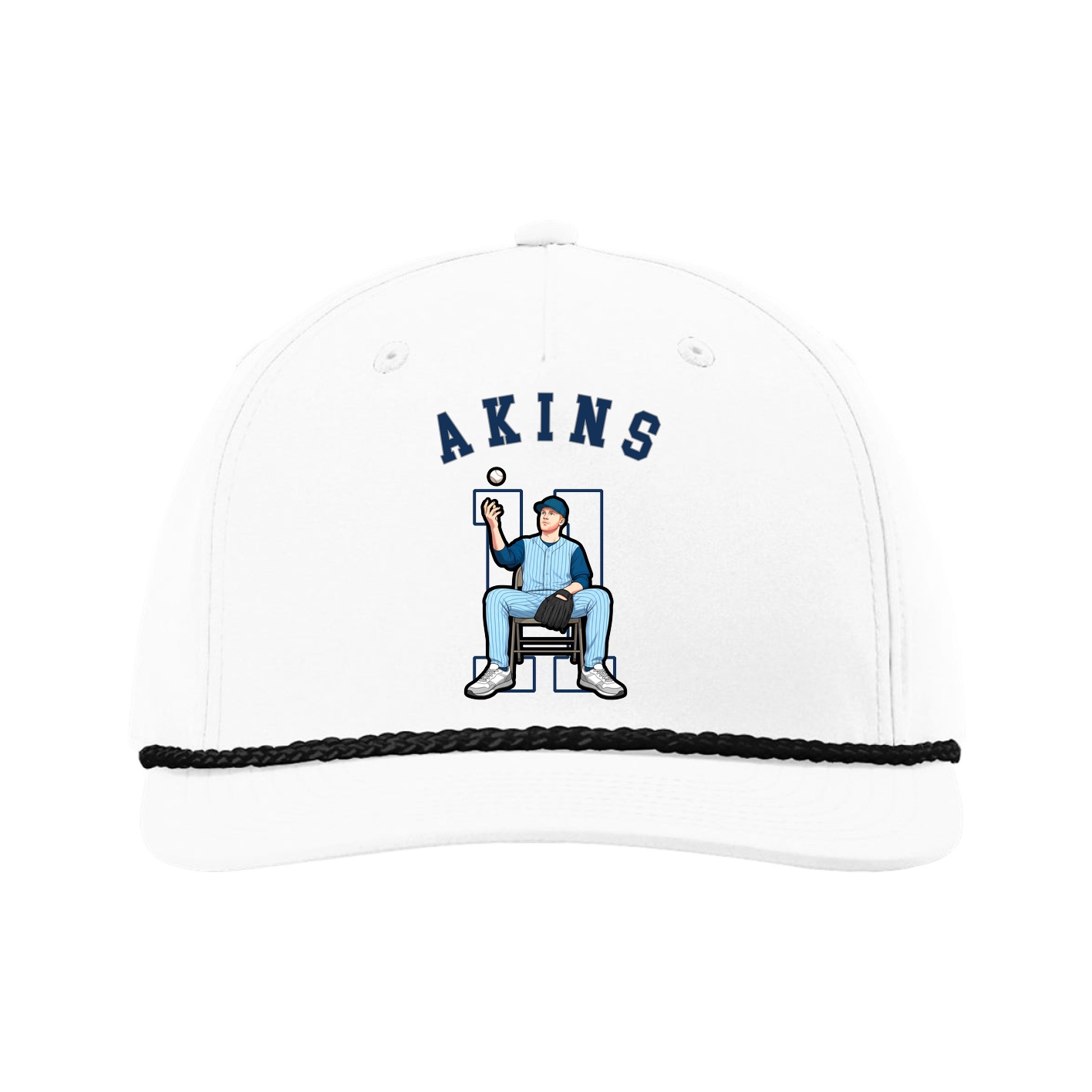 Five-Panel Classic Rope Cap — Shirsey Arch in White