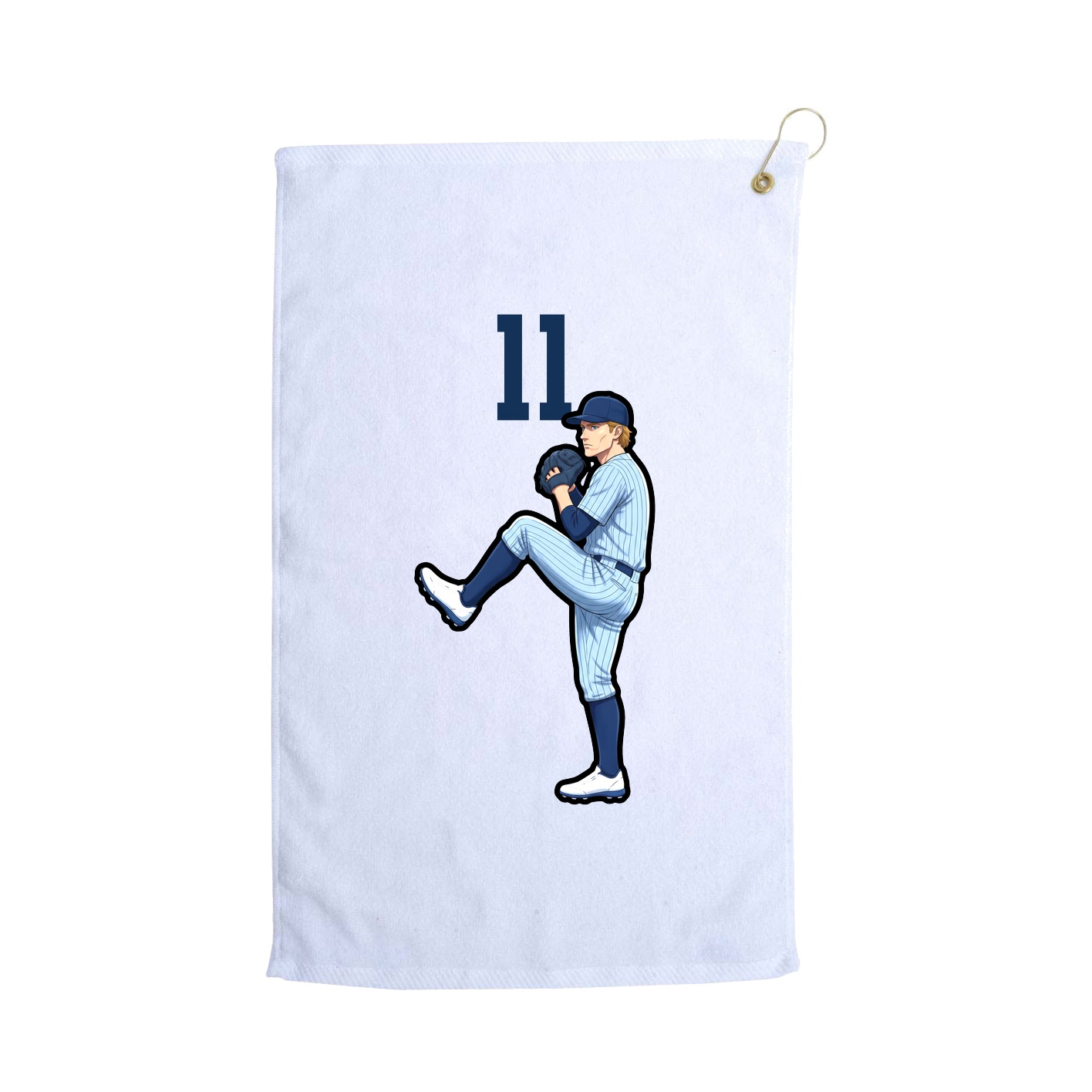 Golf Towel — Number Top in White