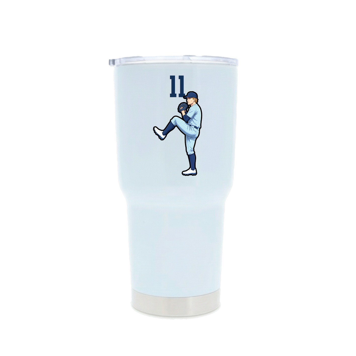 30oz Stainless Steel Tumbler — Number Top in White