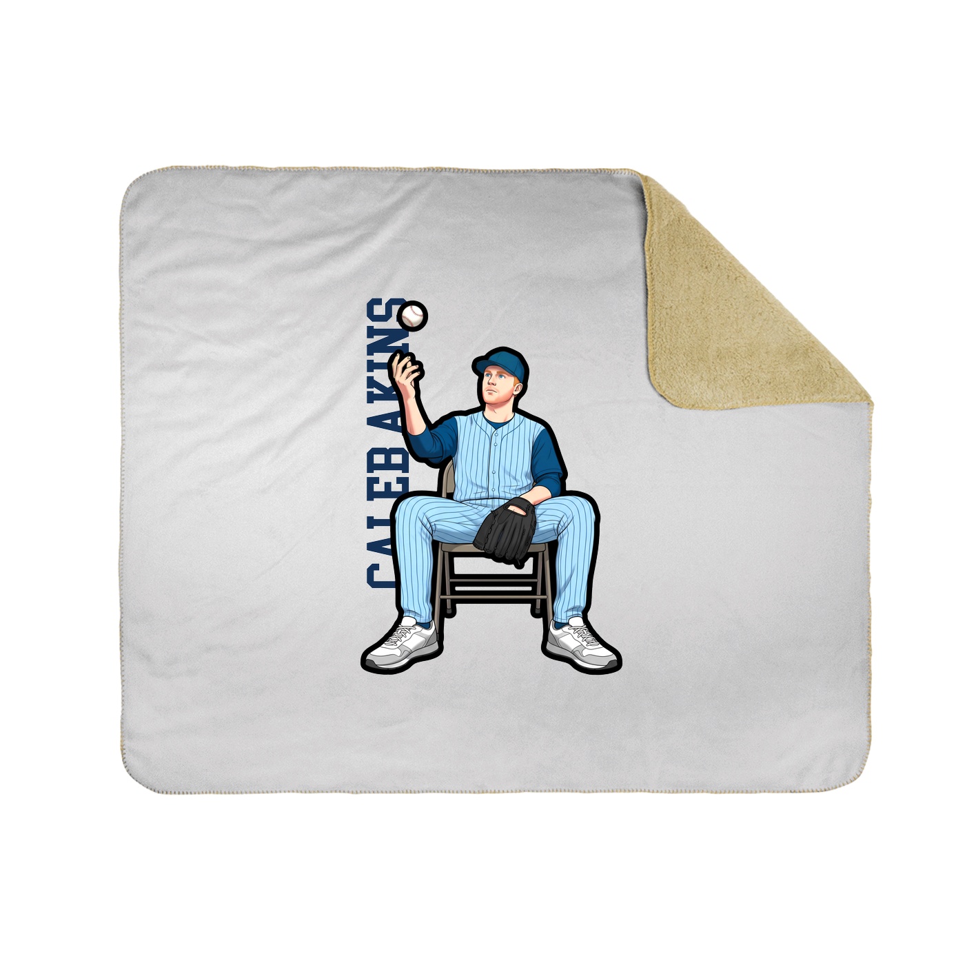 Throw Blanket — Name Vertical in White