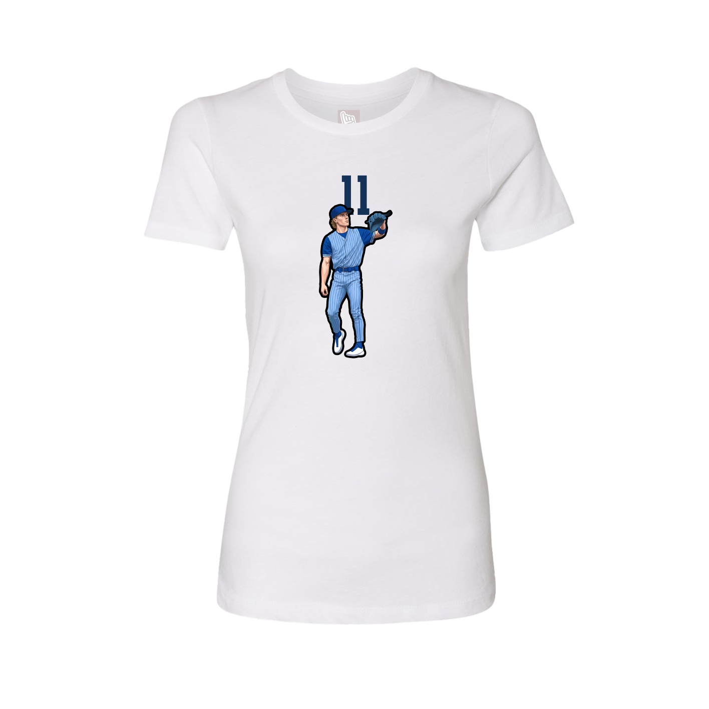 Fitted Women's Tee — Number Top in White