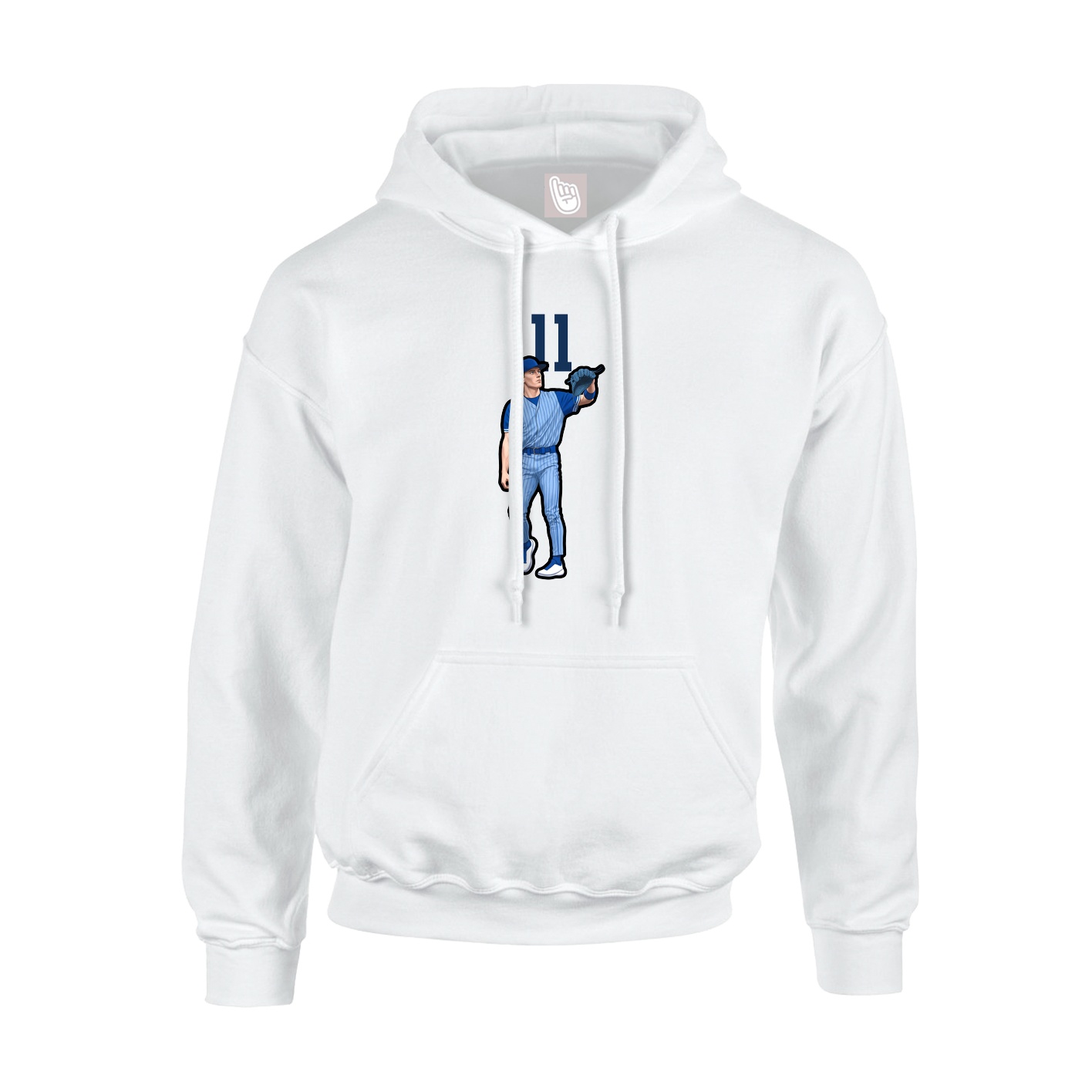 Youth Hoodie — Number Top in White
