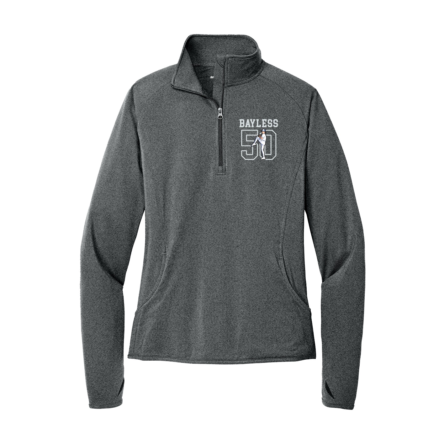Women's Q-Zip Pullover — Shirsey in Grey