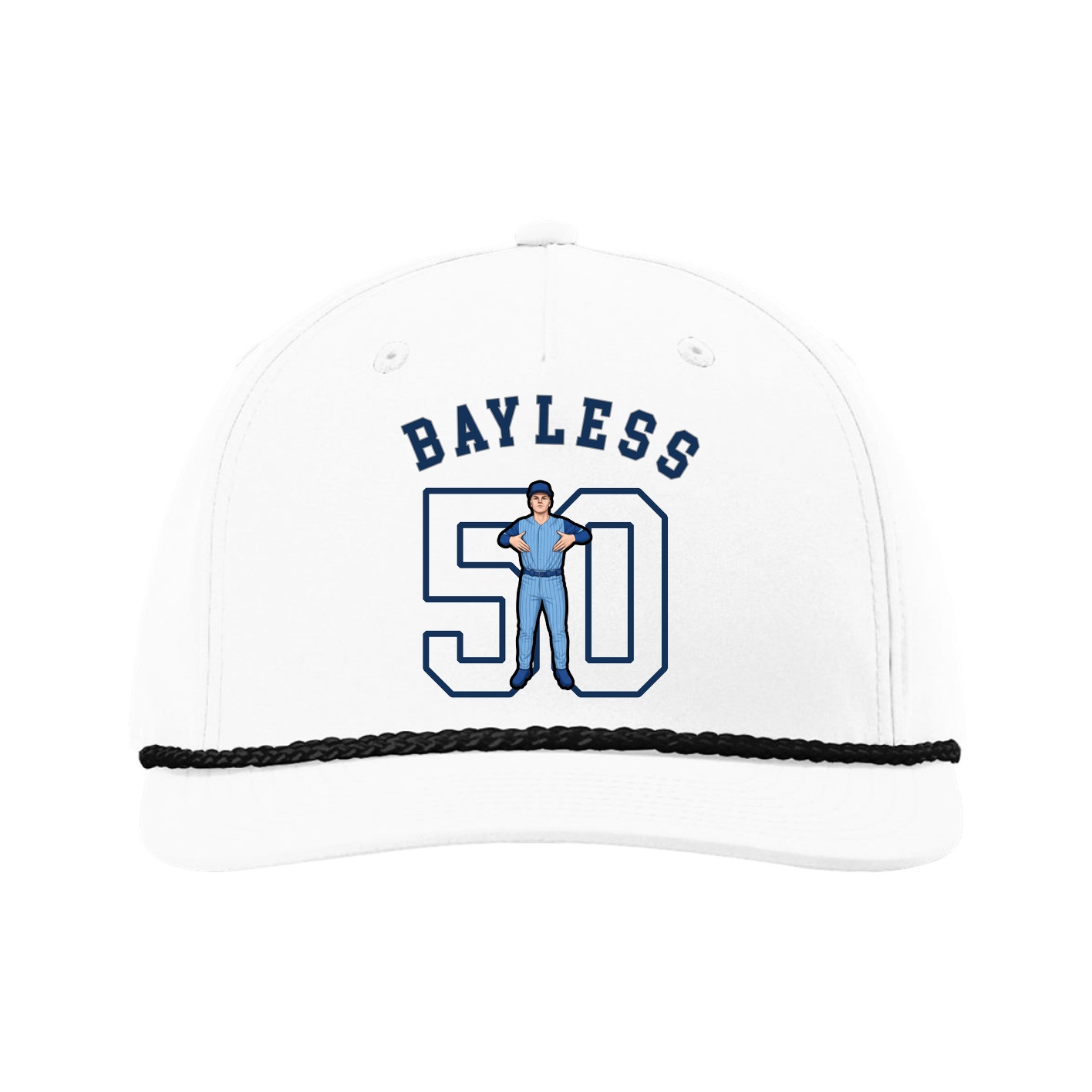 Five-Panel Classic Rope Cap — Shirsey Arch in White