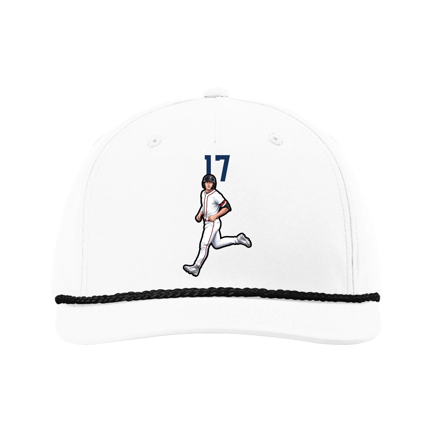 Five-Panel Classic Rope Cap — Number Top in White
