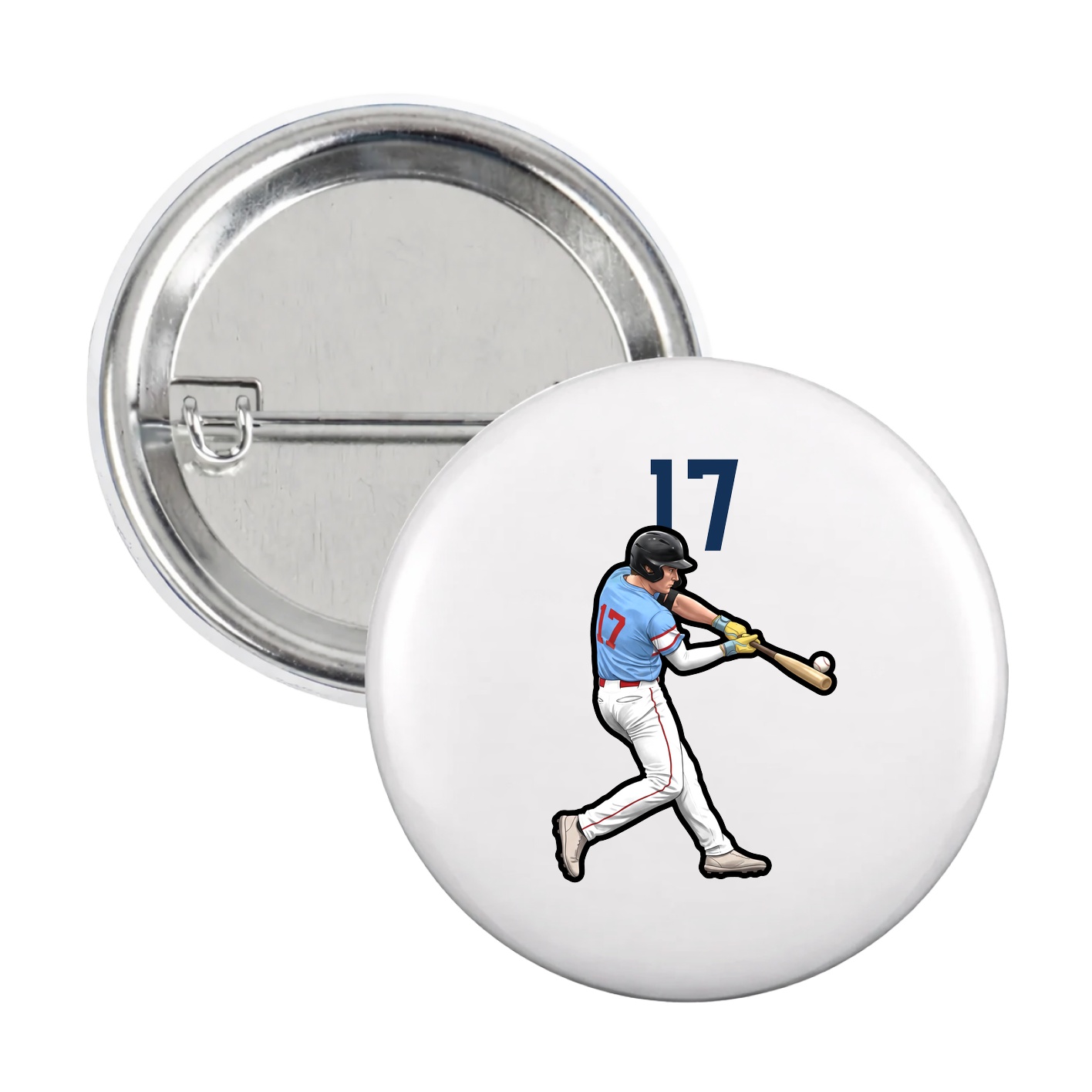 Game Day Button — Number Top in White