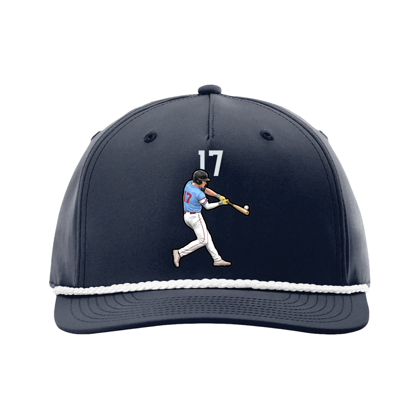 Five-Panel Classic Rope Cap — Number Top in Navy