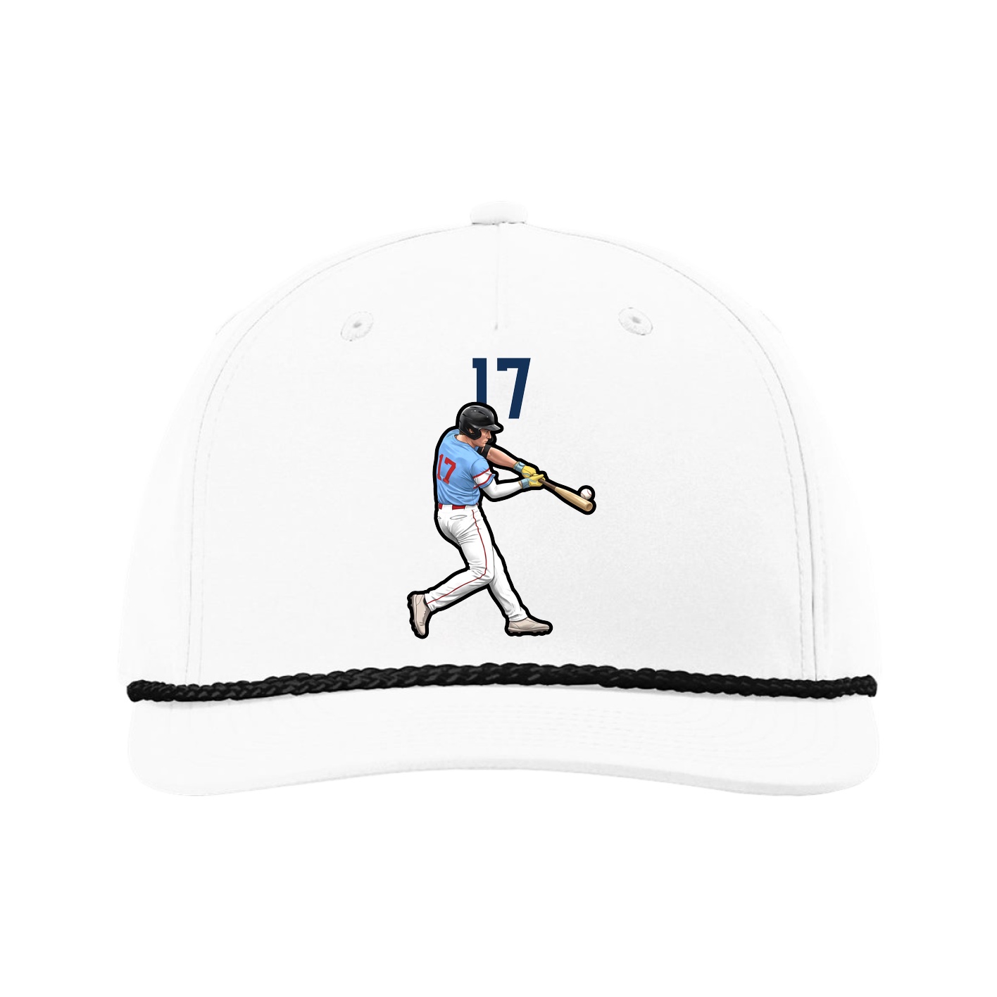 Five-Panel Classic Rope Cap — Number Top in White