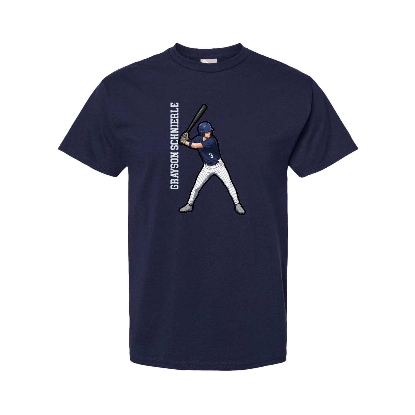 Youth Tee — Name Vertical in Navy