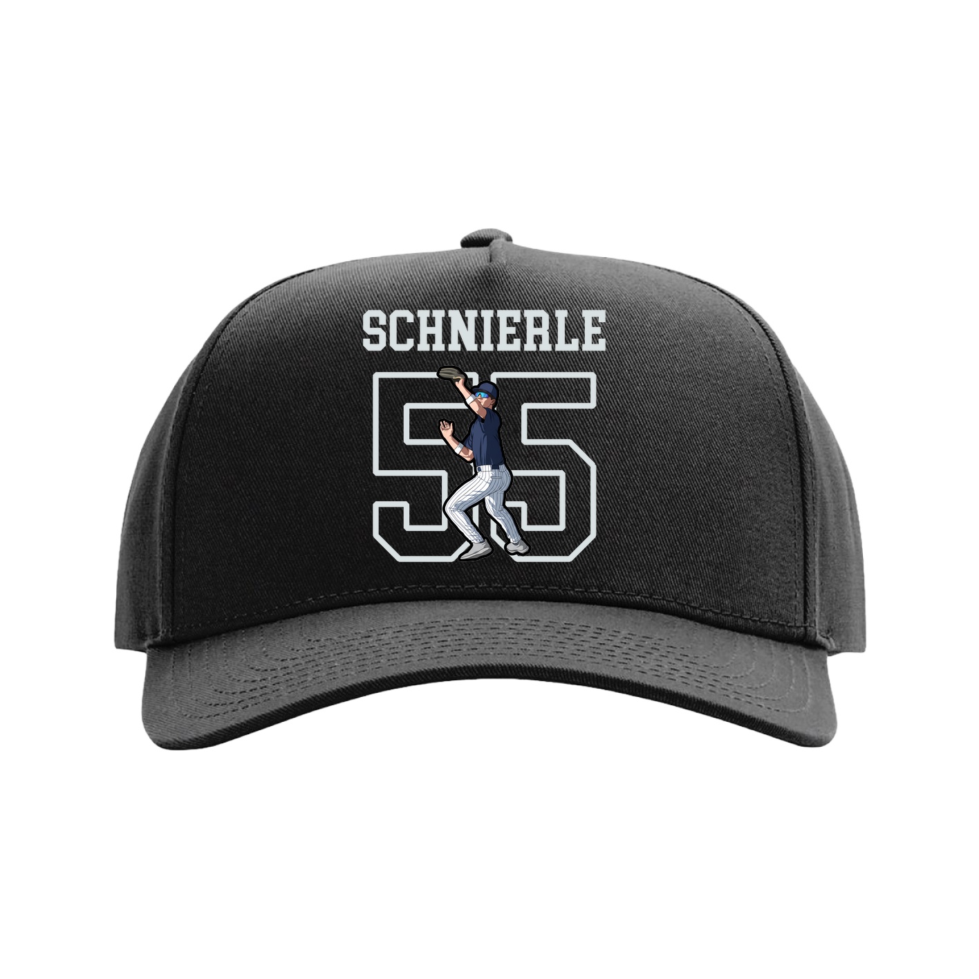 Full Fabric Five-Panel Champ Cap — Shirsey in Black