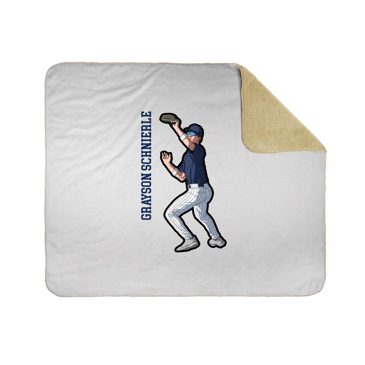 Throw Blanket — Name Vertical in White