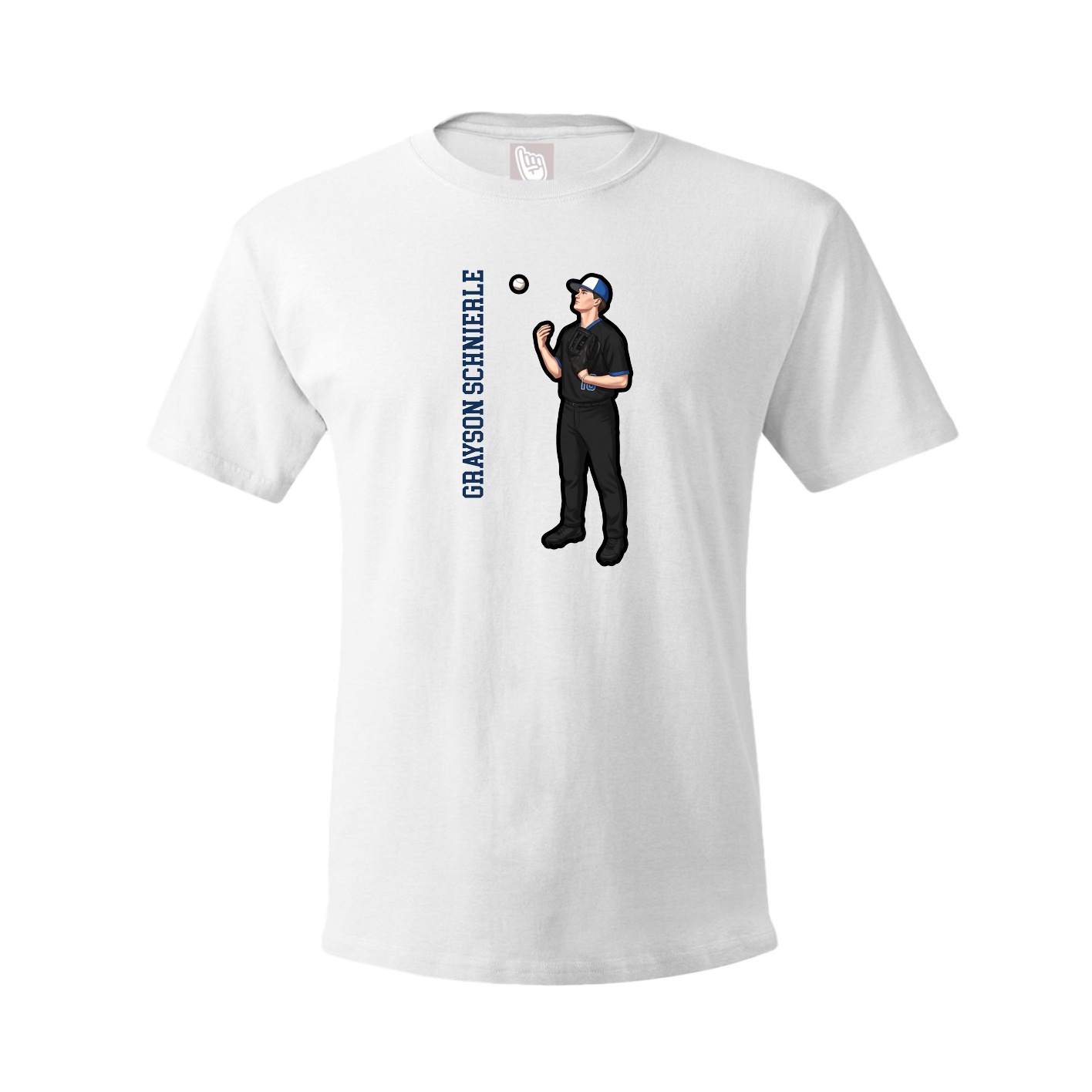 Tee — Name Vertical in White