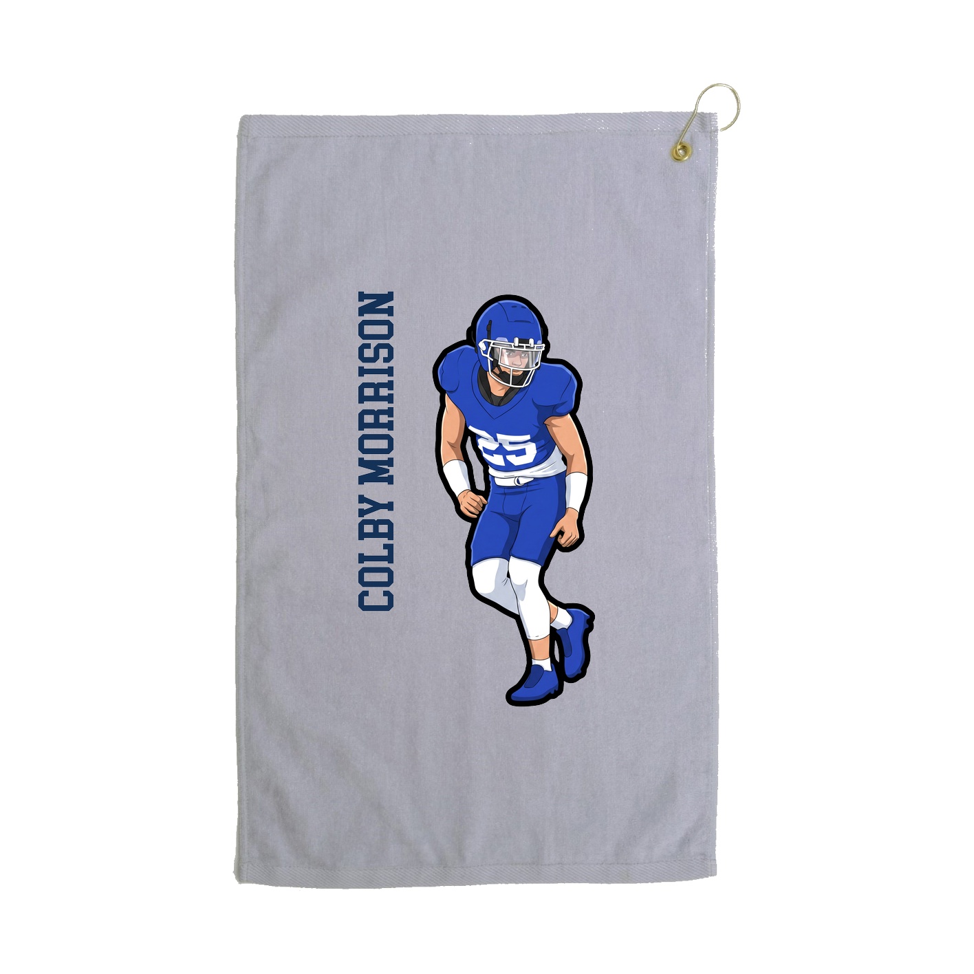 Golf Towel — Name Vertical in Grey