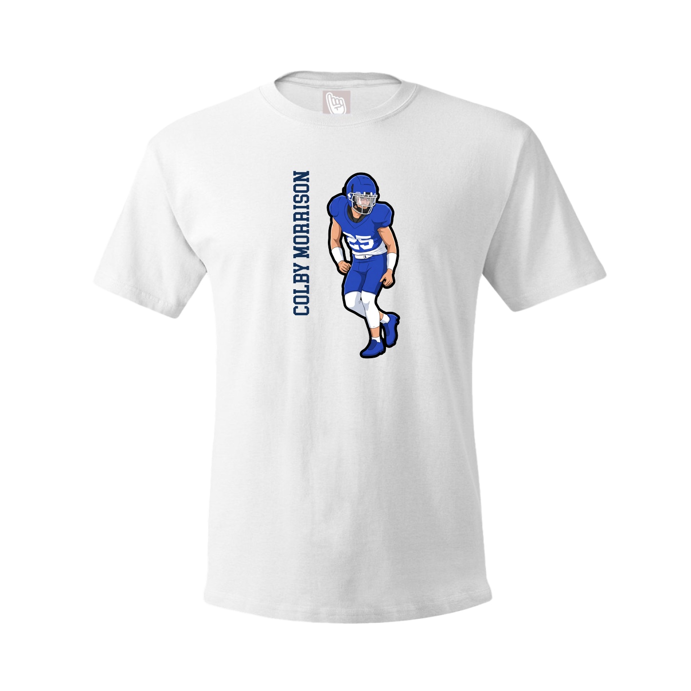 Tee — Name Vertical in White