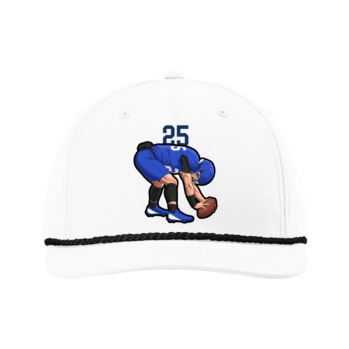 Five-Panel Classic Rope Cap — Number Top in White