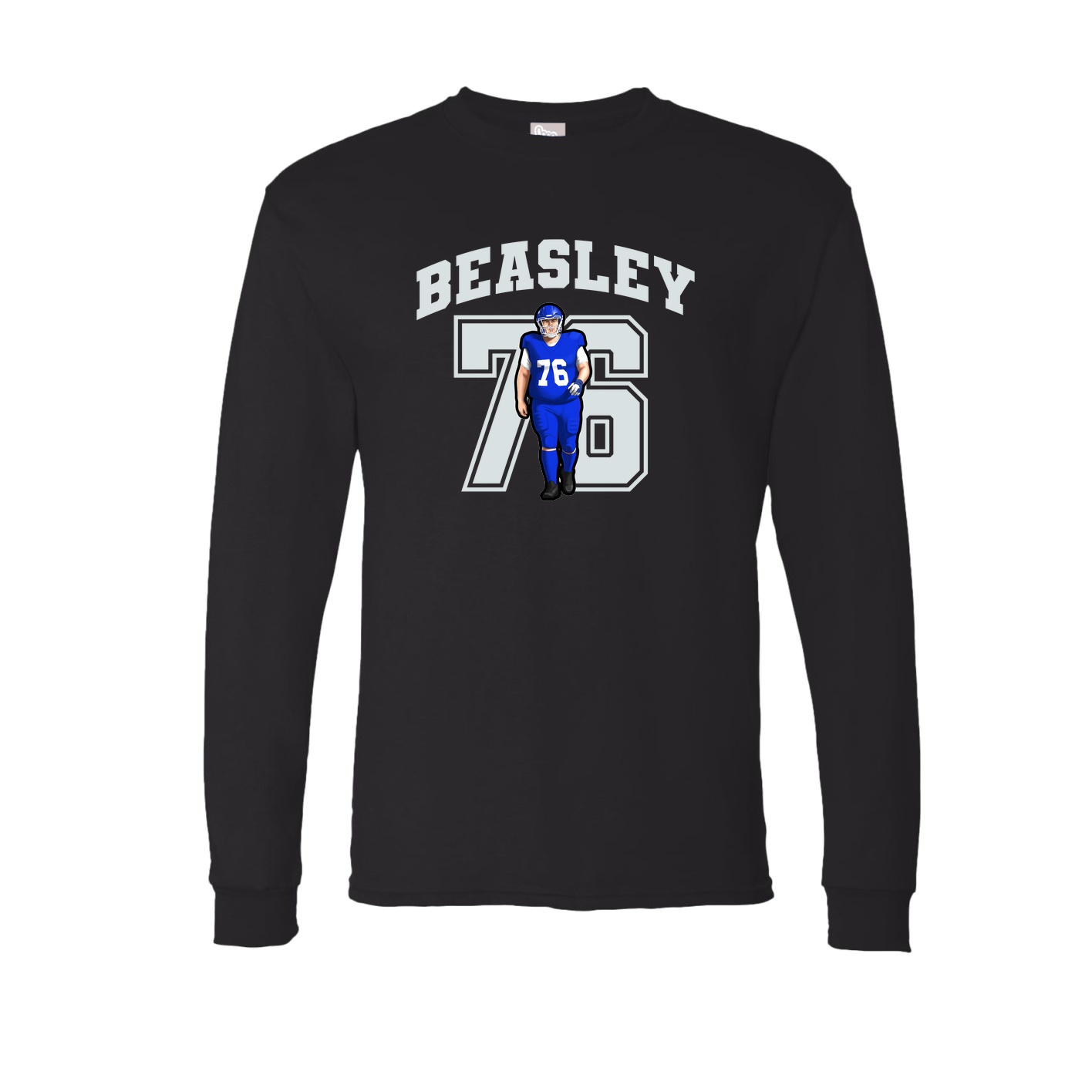 Long Sleeve Tee — Number in Black