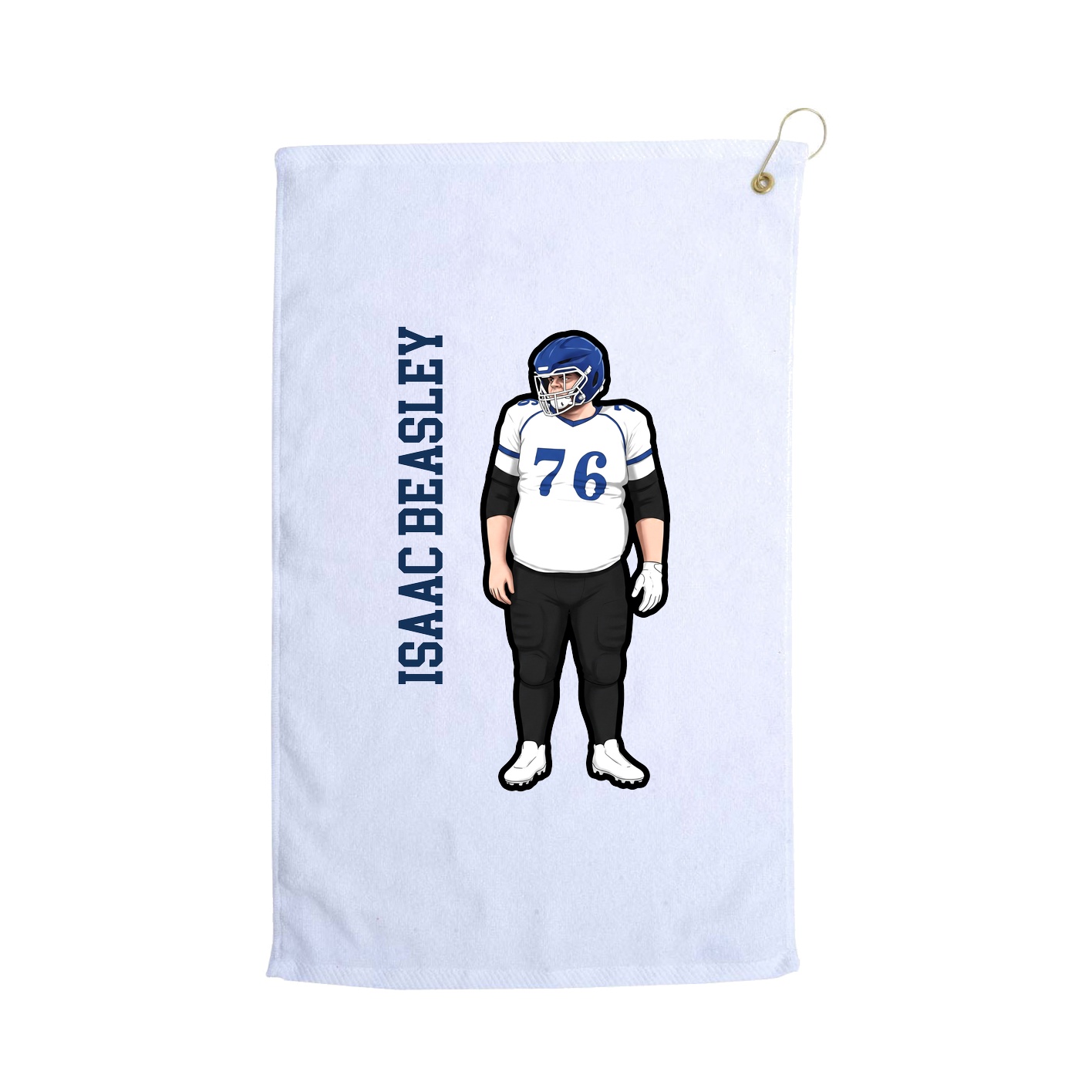 Golf Towel — Name Vertical in White